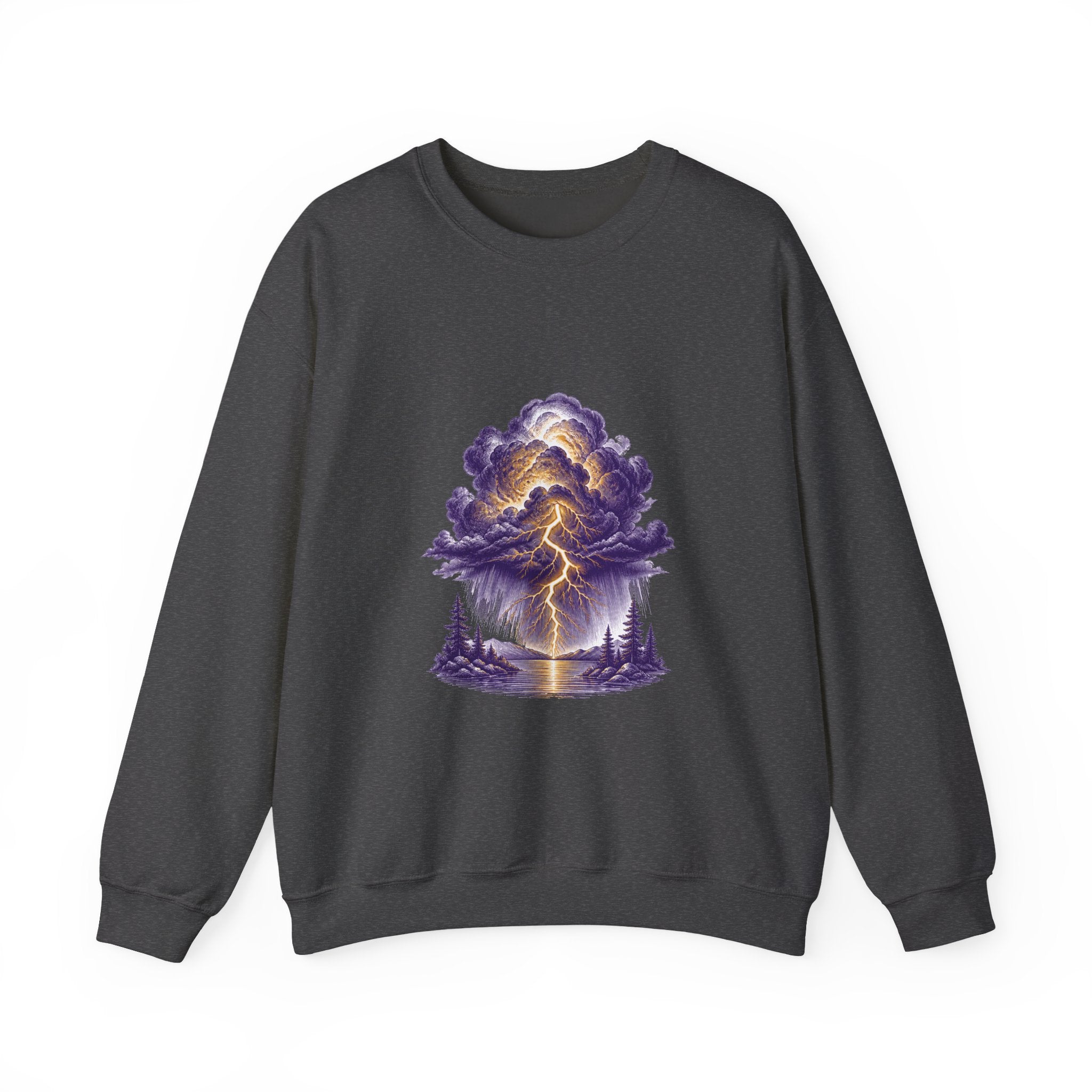 Matching Couple Sweatshirt - Storm & Rainbow Matching Couple Premium Fleece Sweatshirt Vintage Art His Hers Honeymoon Gift - Design A