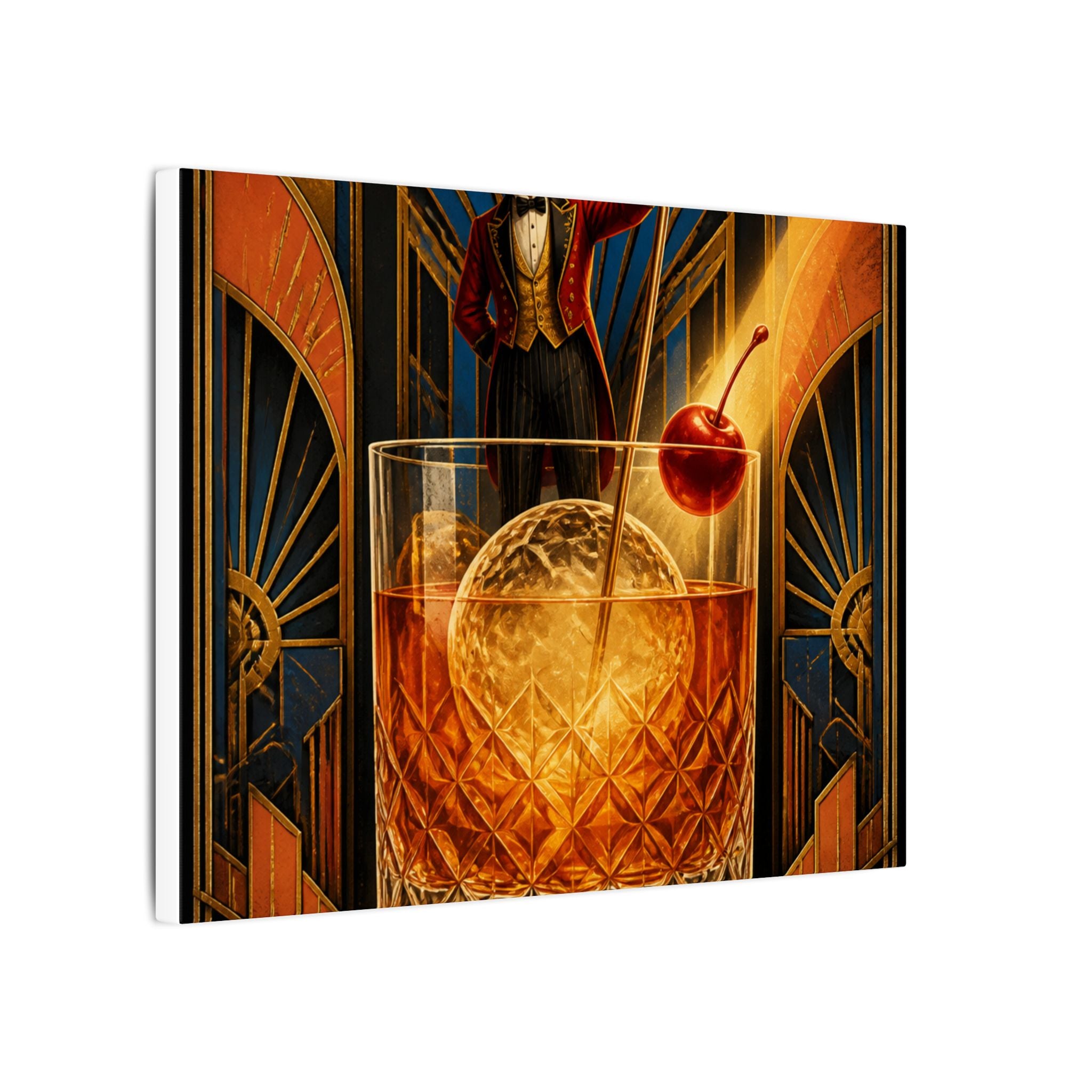 Old Fashioned Ringmaster Wall Art Canvas 24×36 Art Deco Bar Area Decor Maximalist Print