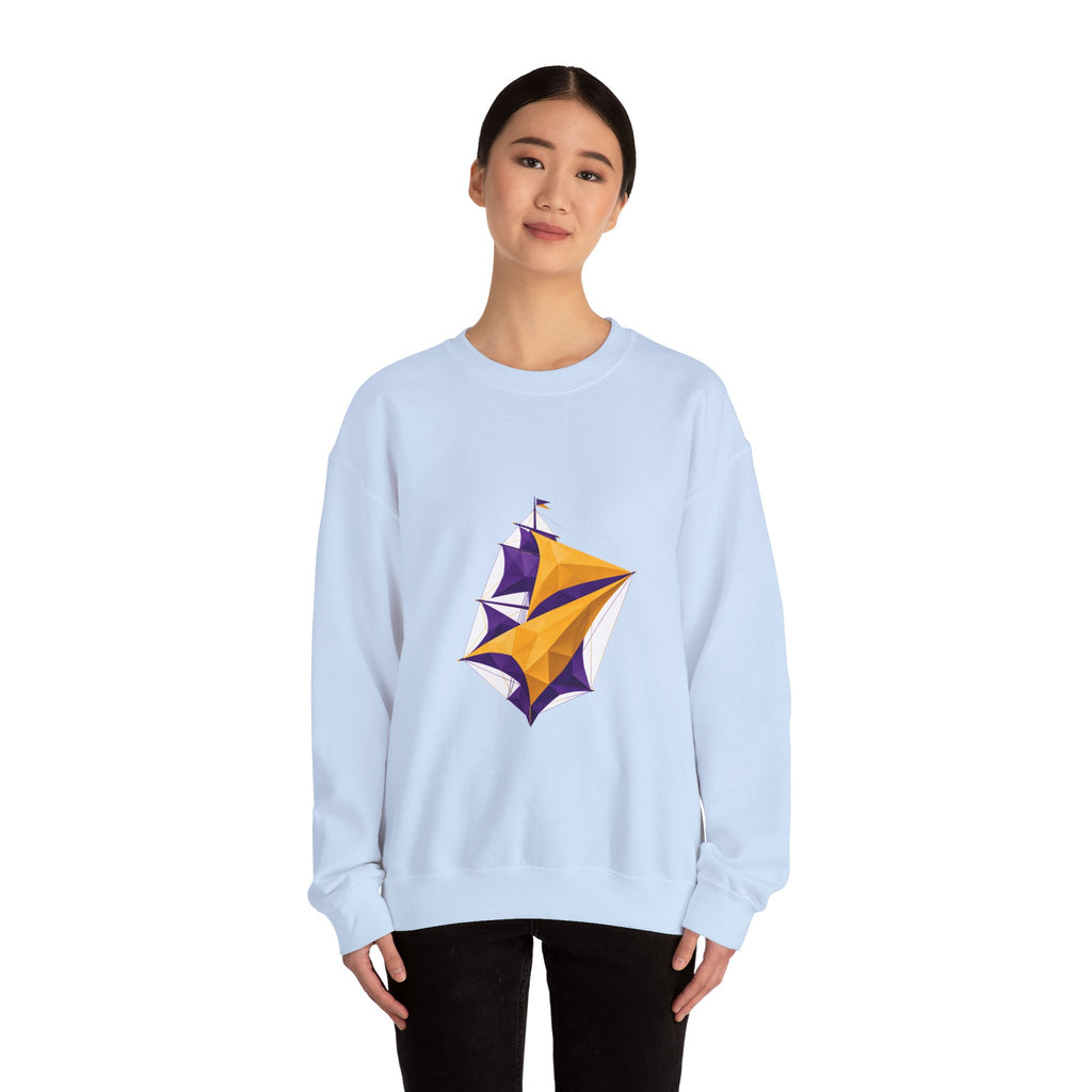 Matching Couple Sweatshirt - Anchor & Sail Matching Couple Crewneck Sweatshirt Geometric Art His Hers Couple Gift - Design B