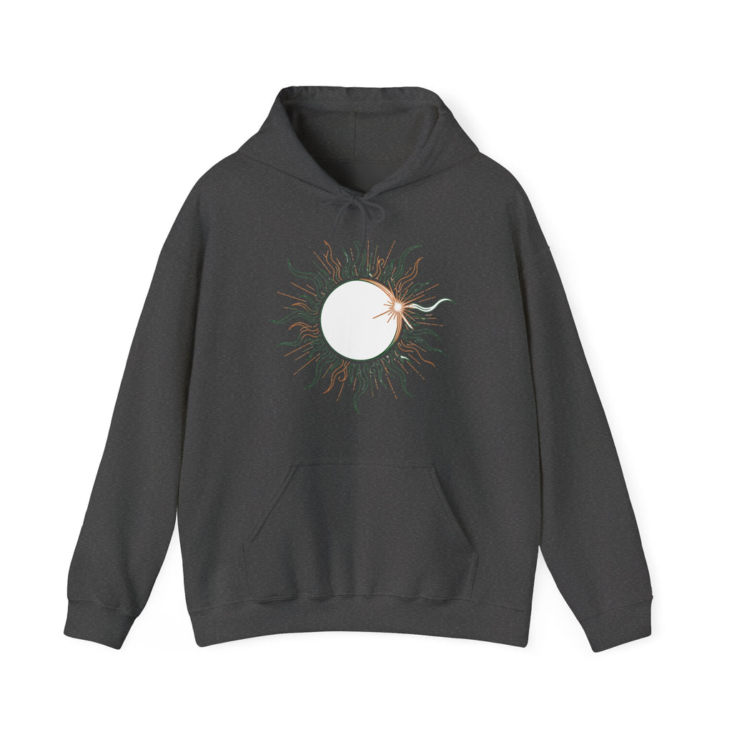 Matching Couple Sweatshirt - Solar & Lunar Eclipse Matching Couple Hooded Sweatshirt Minimalist Art His Hers Valentine Gift - Design A