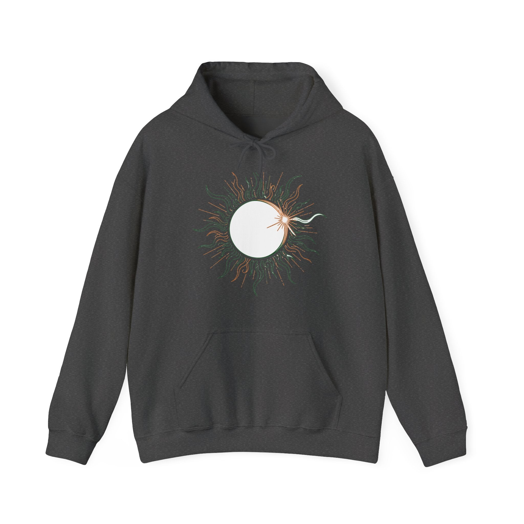Matching Couple Sweatshirt - Solar & Lunar Eclipse Matching Couple Hooded Sweatshirt Minimalist Art His Hers Valentine Gift - Design A