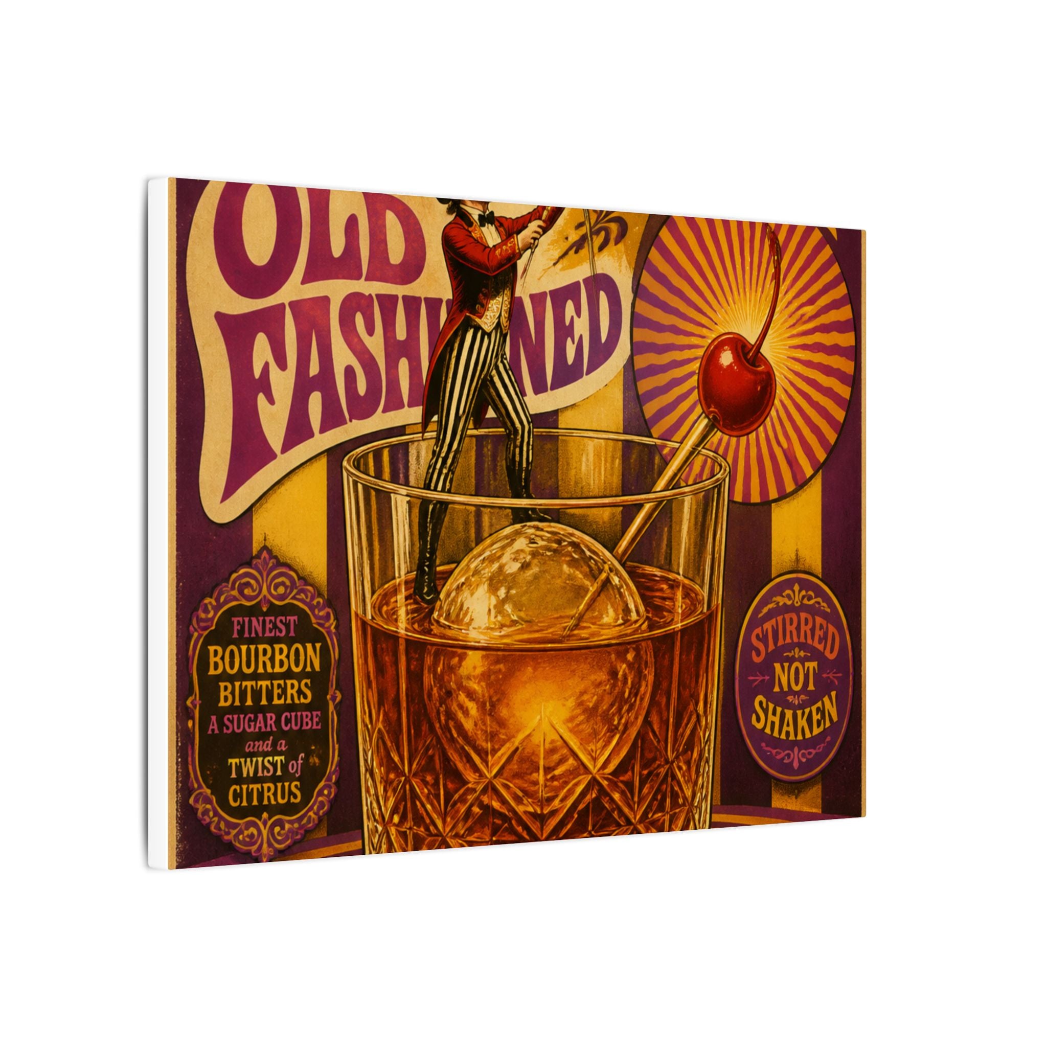 Old Fashioned Ringmaster Wall Art Canvas 16×20 Psychedelic Cafe Decor Maximalist Print