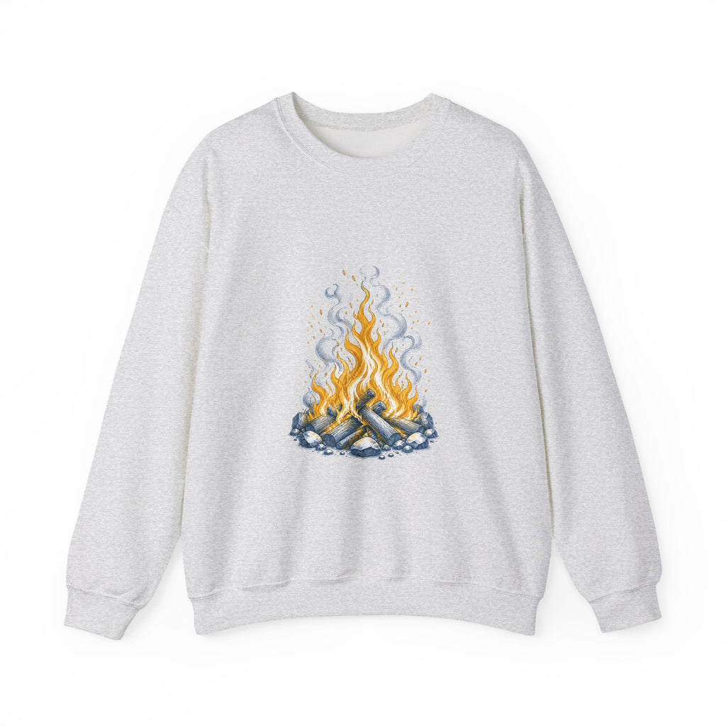Matching Couple Sweatshirt - Wildfire & Waterfall Matching Couple Comfort Colors Crew Hand-Drawn Art His Hers Anniversary Gift - Design A