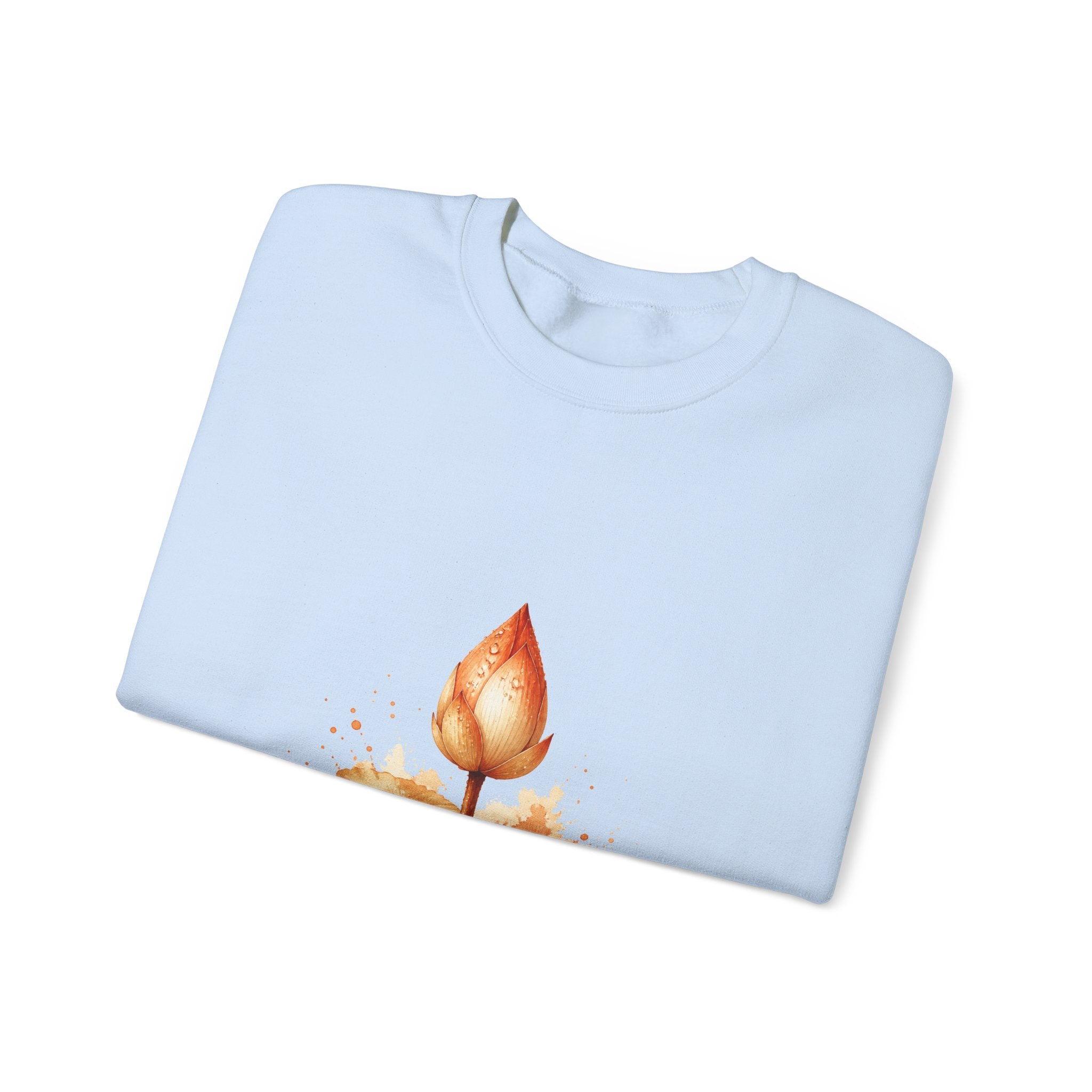 Matching Couple Sweatshirt - Open & Closed Lotus Matching Couple Comfort Colors Crew Watercolor Art His Hers Birthday Gift - Design B