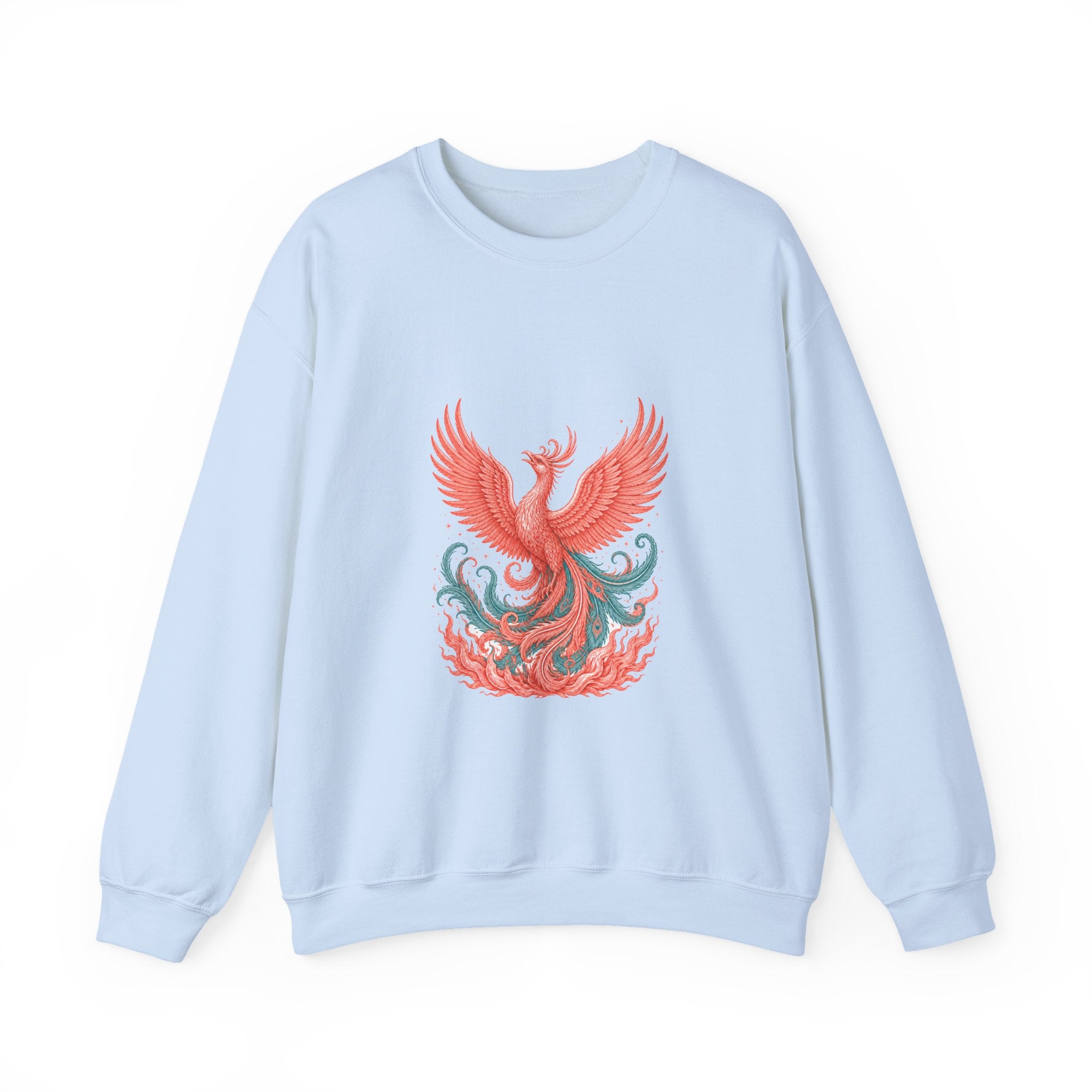 Matching Couple Sweatshirt - Dragon & Phoenix Matching Couple Premium Fleece Sweatshirt Vintage Art His Hers Honeymoon Gift - Design B