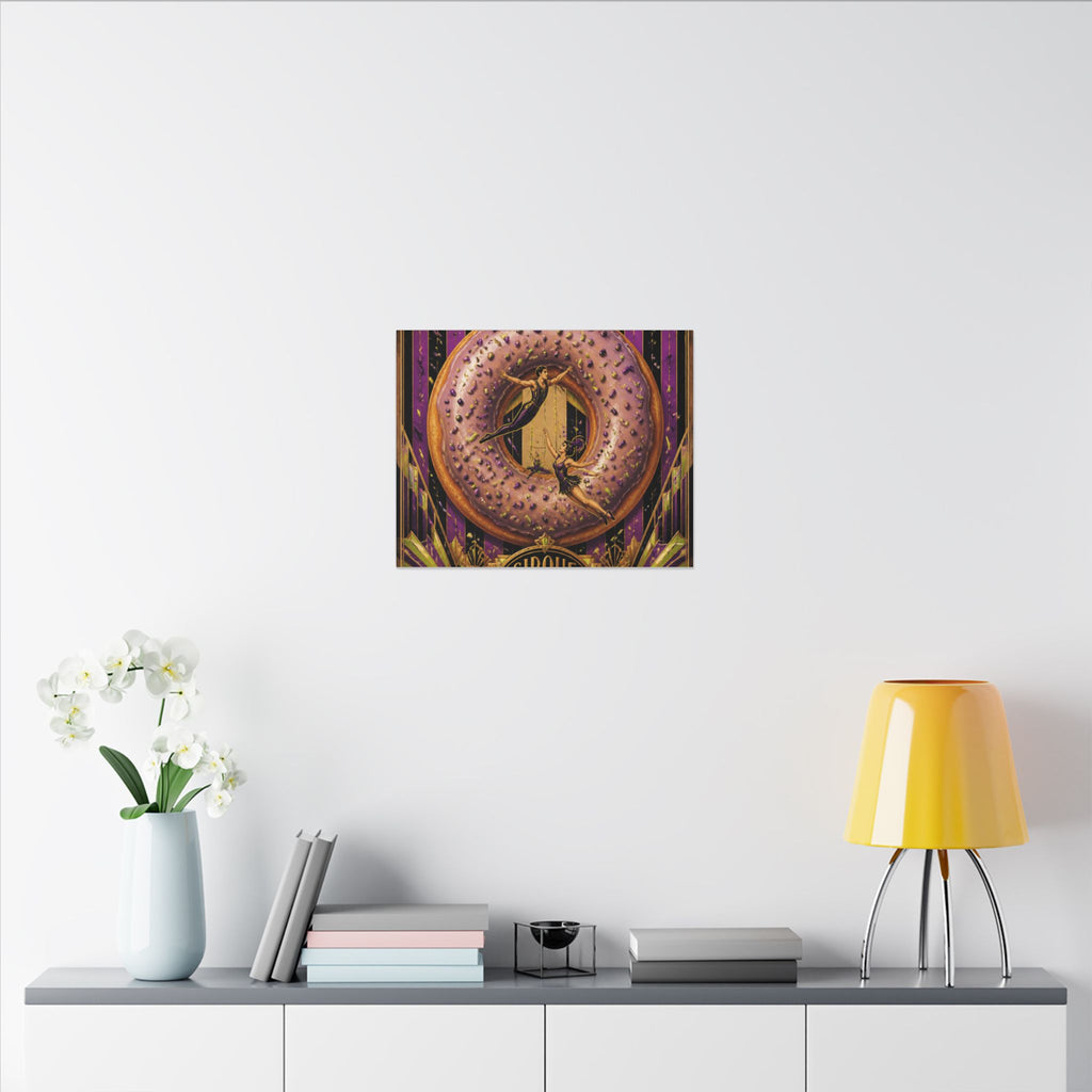 Donut Circus Ring Wall Art Canvas 16×20 Art Deco Entryway Decor Maximalist Print