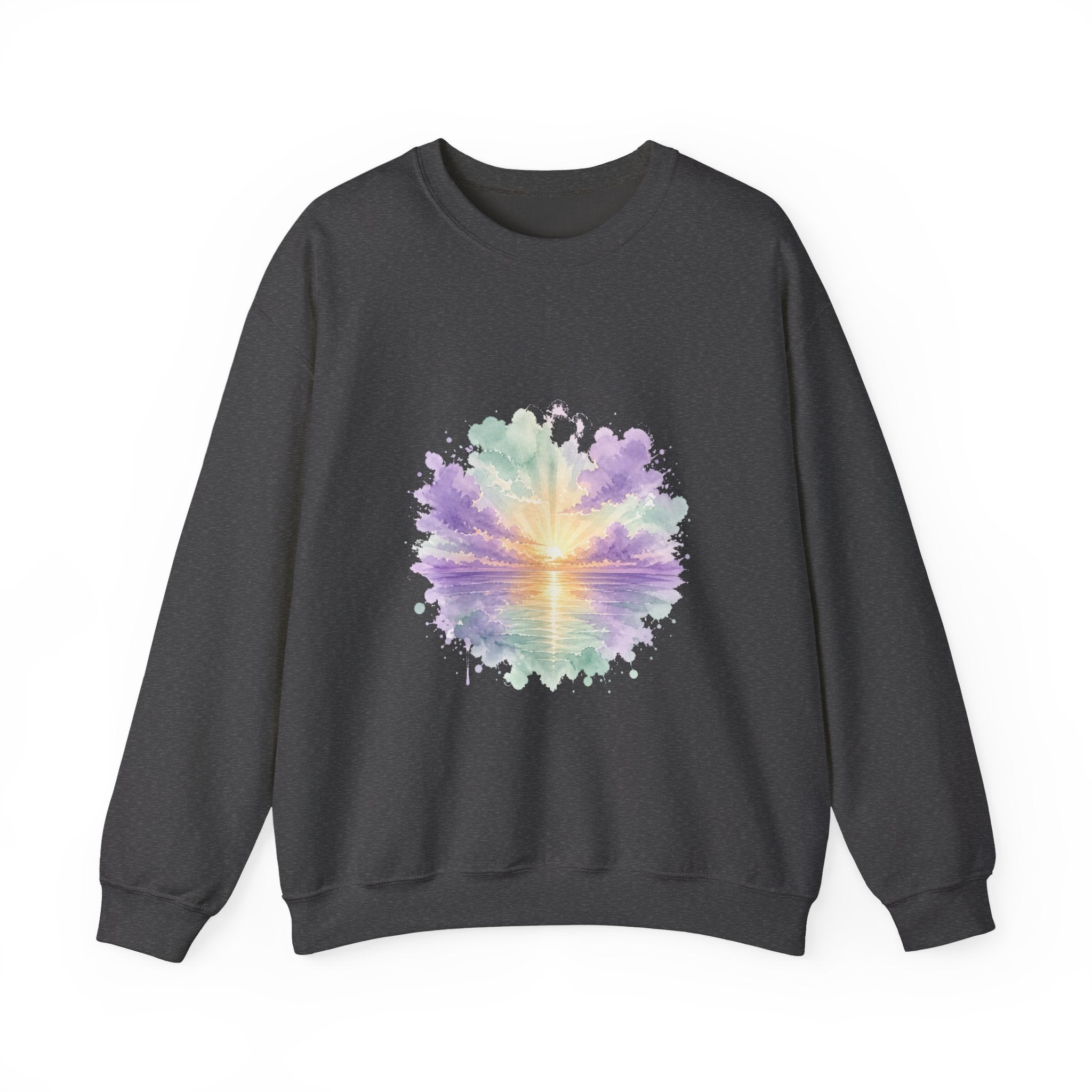 Matching Couple Sweatshirt - Sunrise & Sunset Matching Couple Comfort Colors Crew Watercolor Art His Hers Birthday Gift - Design A