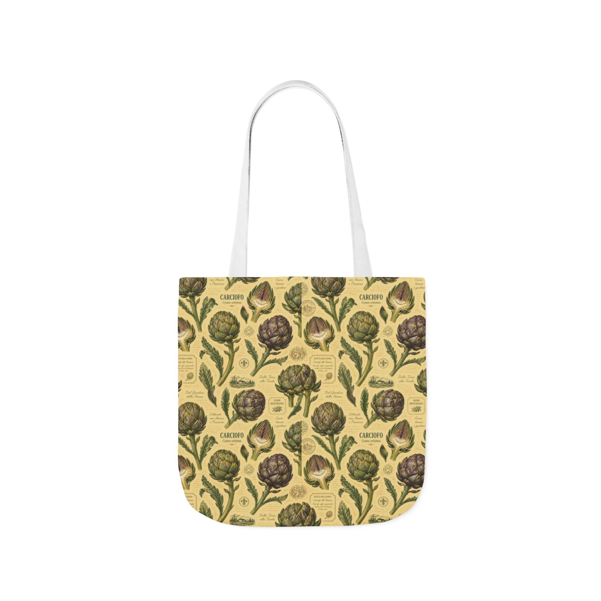 Globe Artichokes Canvas Tote Bag Mediterranean Kitchen Botanical Design Italian Cottagecore Gift