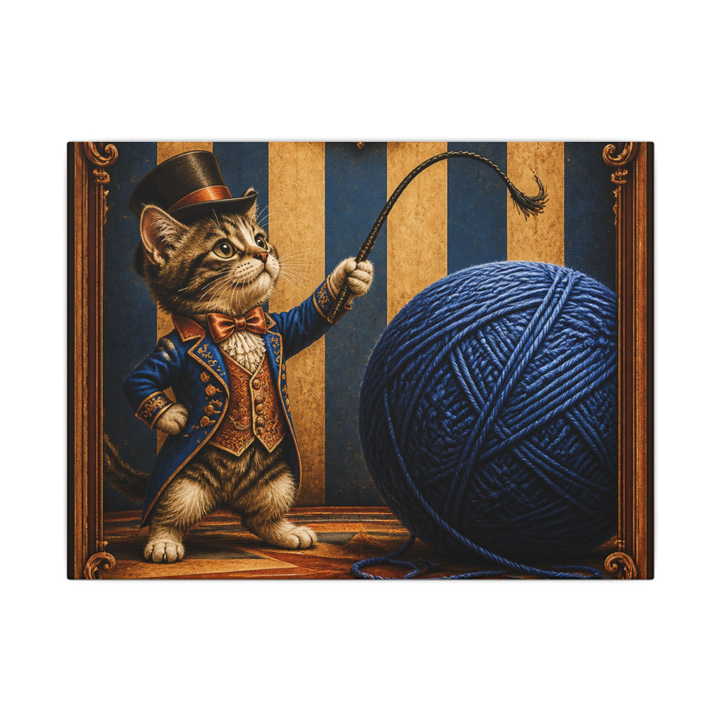 Cat Lion Tamer Wall Art Canvas 24×36 Baroque Studio Decor Maximalist Print