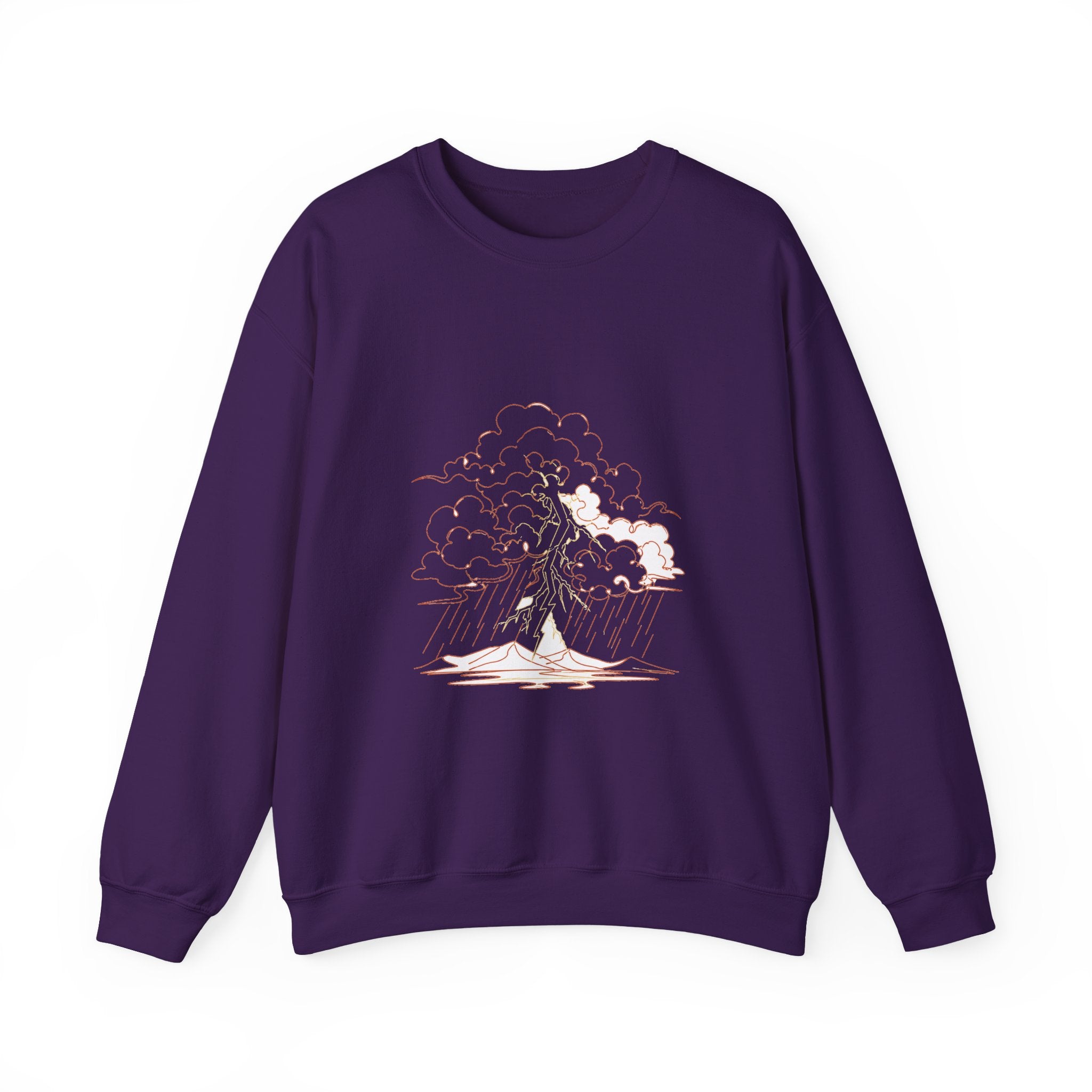 Matching Couple Sweatshirt - Storm & Rainbow Matching Couple Premium Fleece Sweatshirt Minimalist Art His Hers Christmas Gift - Design A