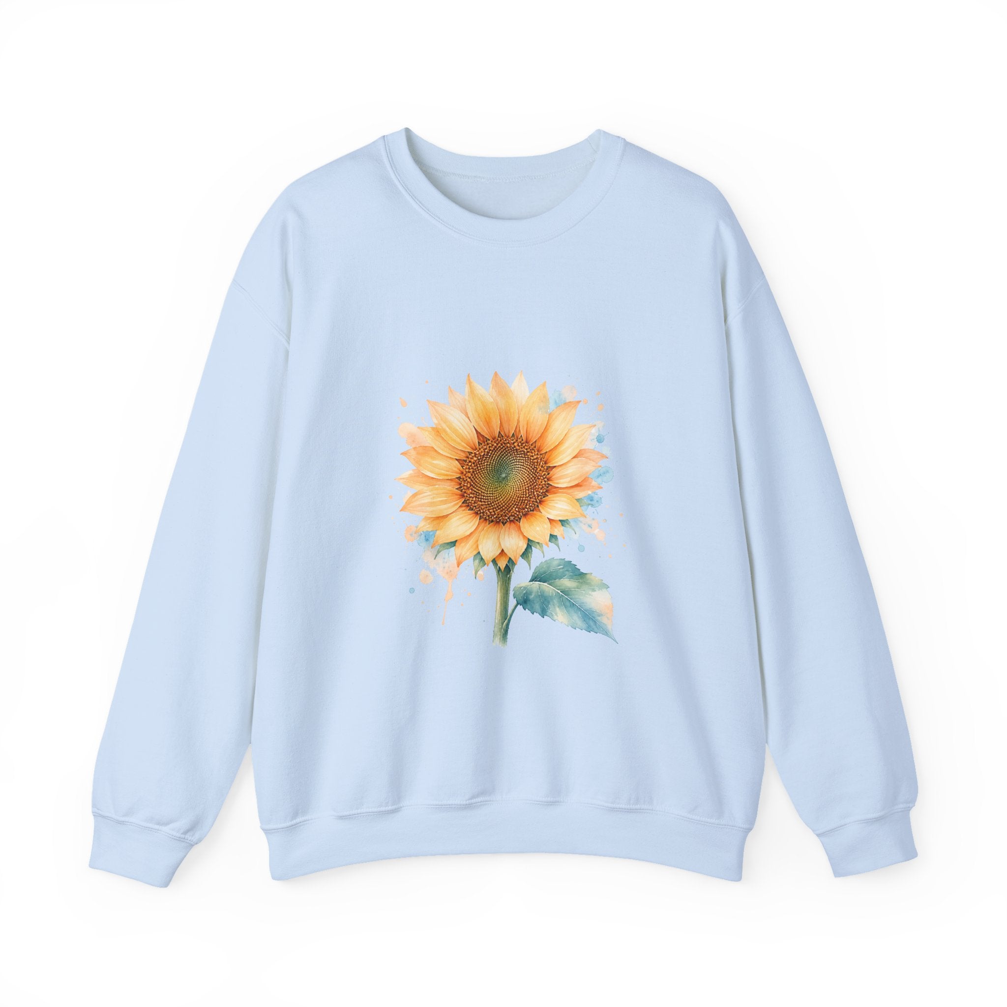 Matching Couple Sweatshirt - Sunflower & Moonflower Matching Couple Crewneck Sweatshirt Watercolor Art His Hers Engagement Gift - Design A