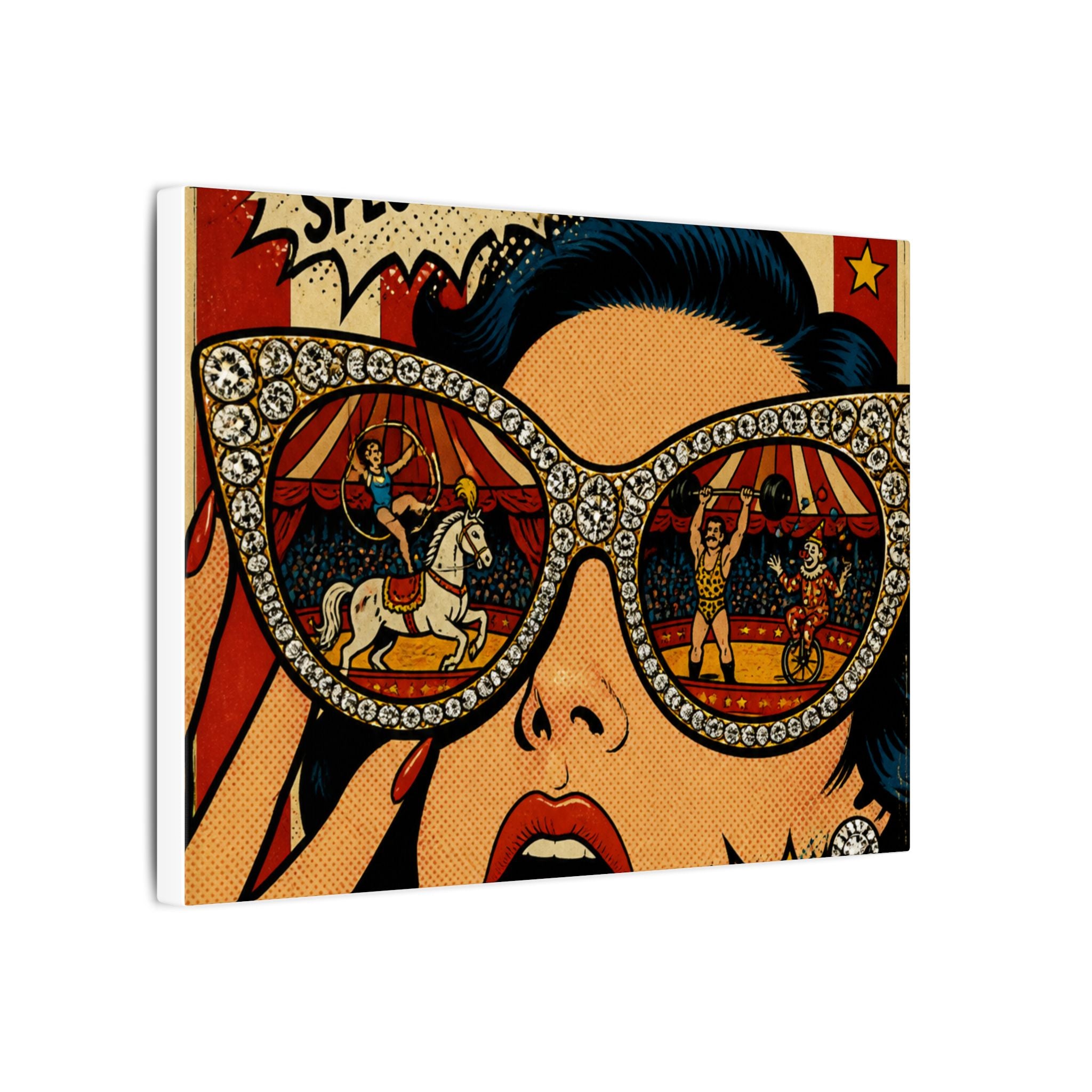 Sunglasses Circus Ring Wall Art Canvas 16×20 Pop Art Living Room Decor Maximalist Print