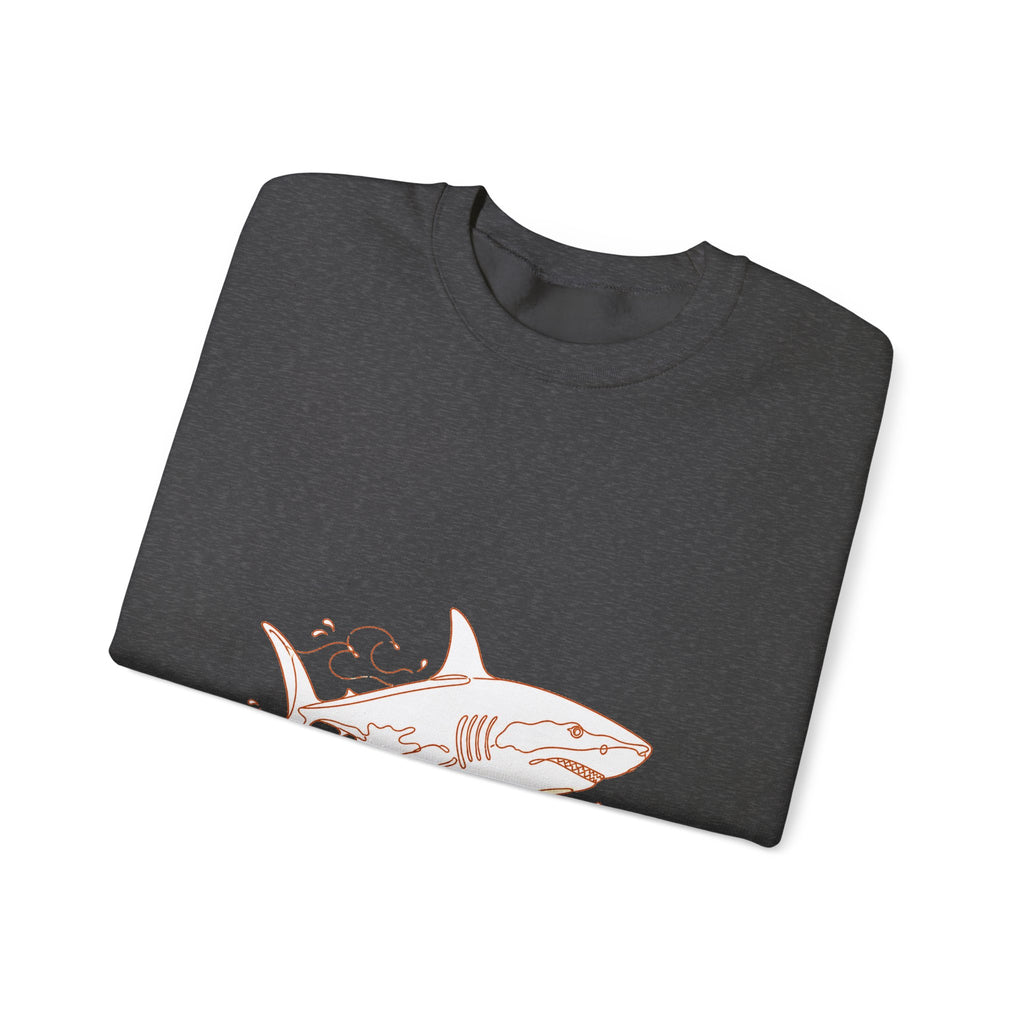 Matching Couple Sweatshirt - Shark & Dolphin Matching Couple Crewneck Sweatshirt Minimalist Art His Hers Valentine Gift - Design A