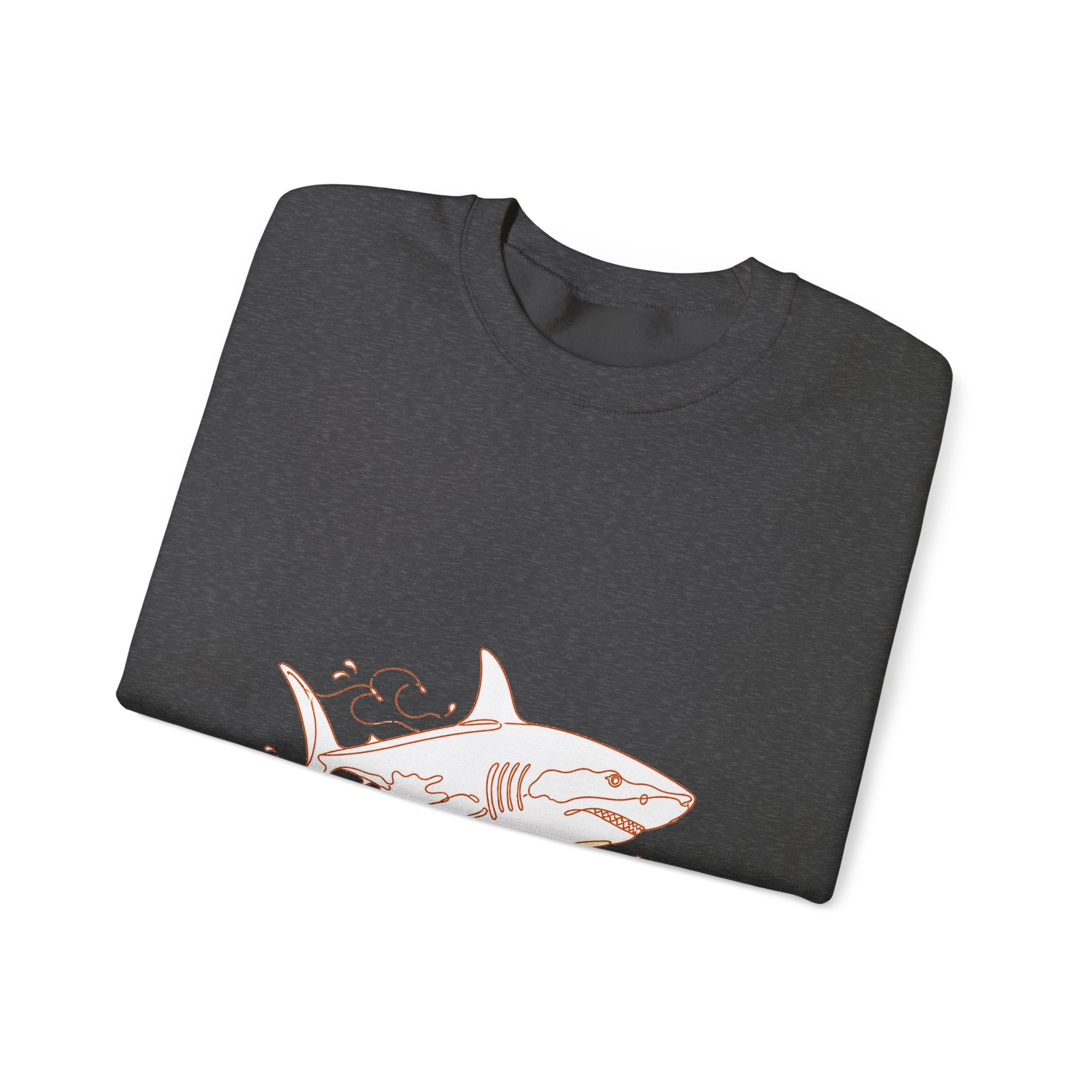 Matching Couple Sweatshirt - Shark & Dolphin Matching Couple Crewneck Sweatshirt Minimalist Art His Hers Valentine Gift - Design A