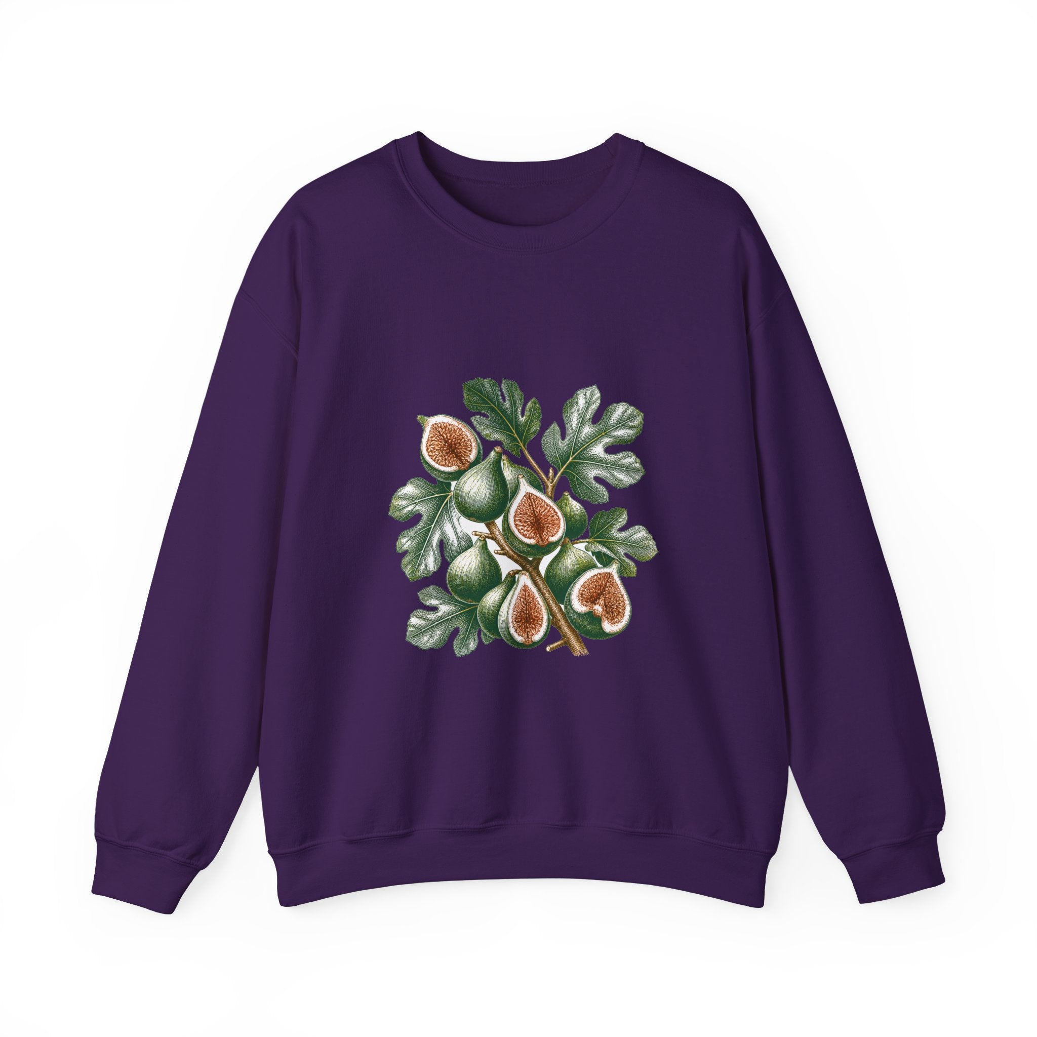 Matching Couple Sweatshirt - Olive Branch & Fig Matching Couple Premium Fleece Sweatshirt Hand-Drawn Art His Hers Anniversary Gift - Design B