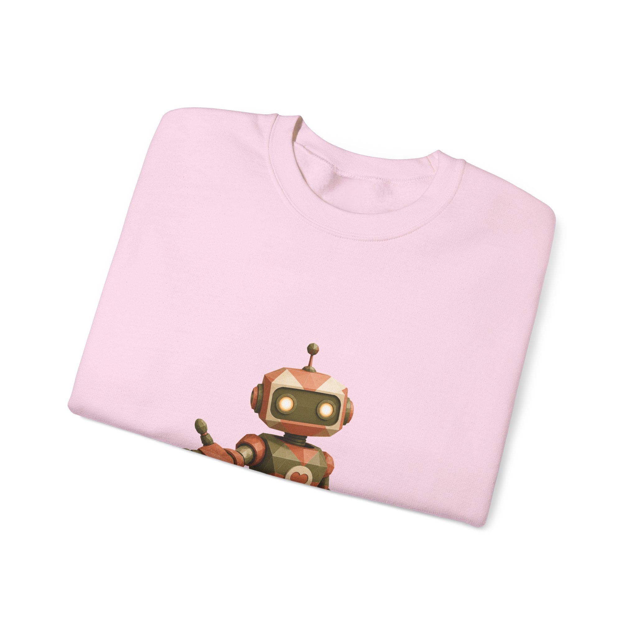Matching Couple Sweatshirt - Robot & Heart Matching Couple Crewneck Sweatshirt Geometric Art His Hers Couple Gift - Design A