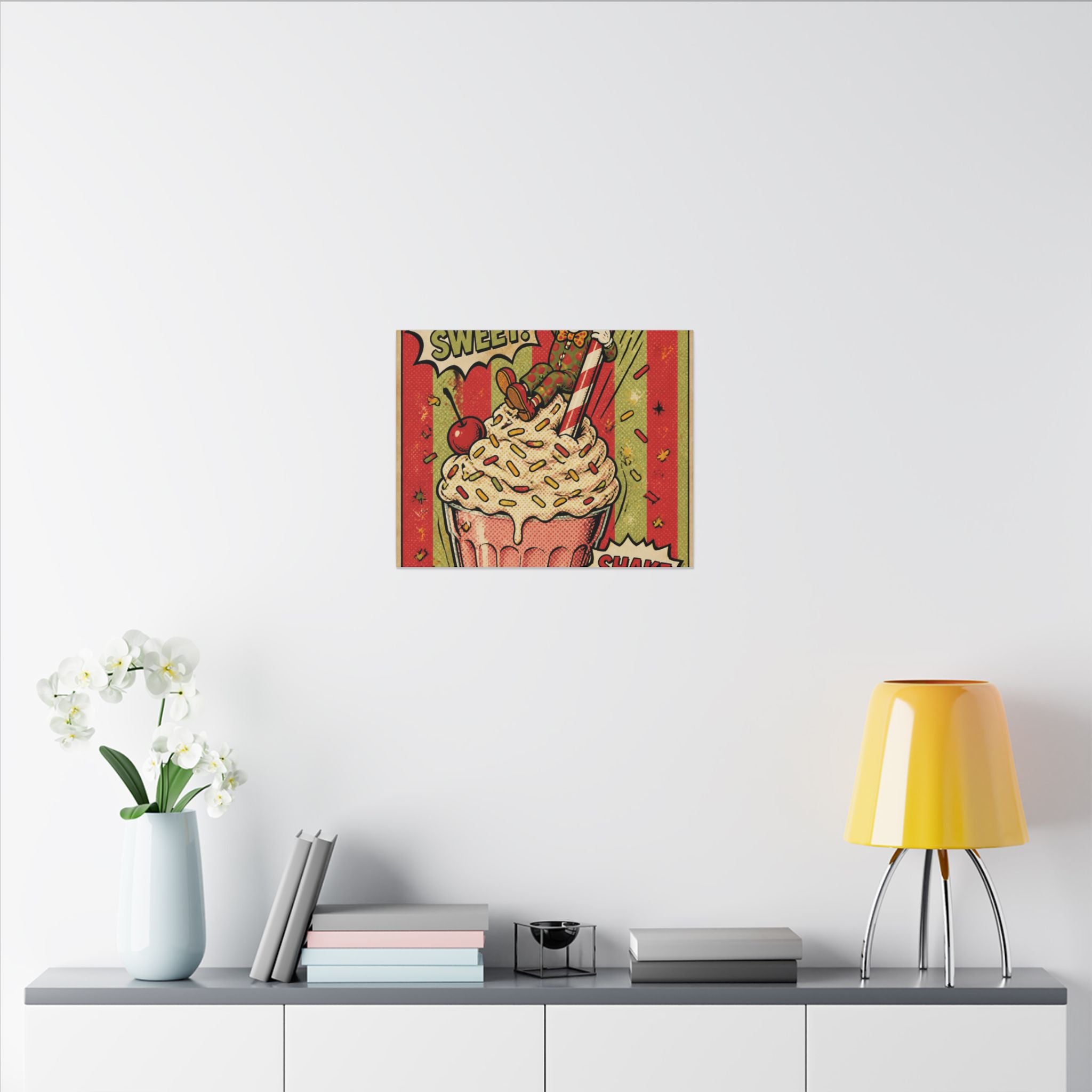 Milkshake Slide Clown Wall Art Canvas 16×20 Pop Art Living Room Decor Maximalist Print