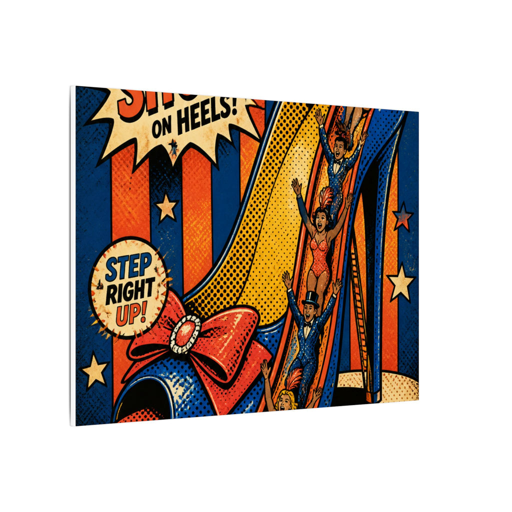 High Heel Slide Wall Art Canvas 24×36 Pop Art Restaurant Decor Maximalist Print