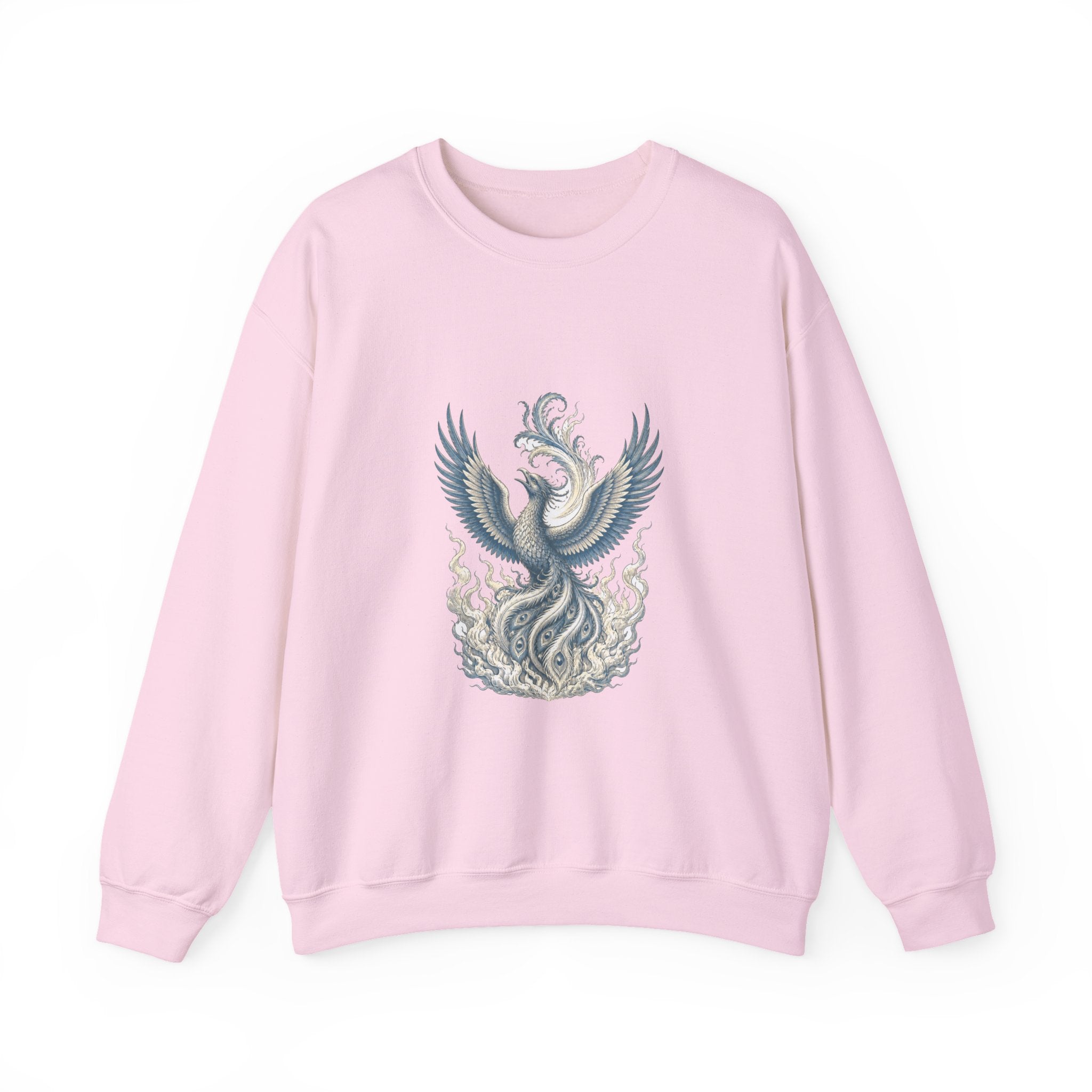 Matching Couple Sweatshirt - Dragon & Phoenix Matching Couple Crewneck Sweatshirt Vintage Art His Hers Wedding Gift - Design B