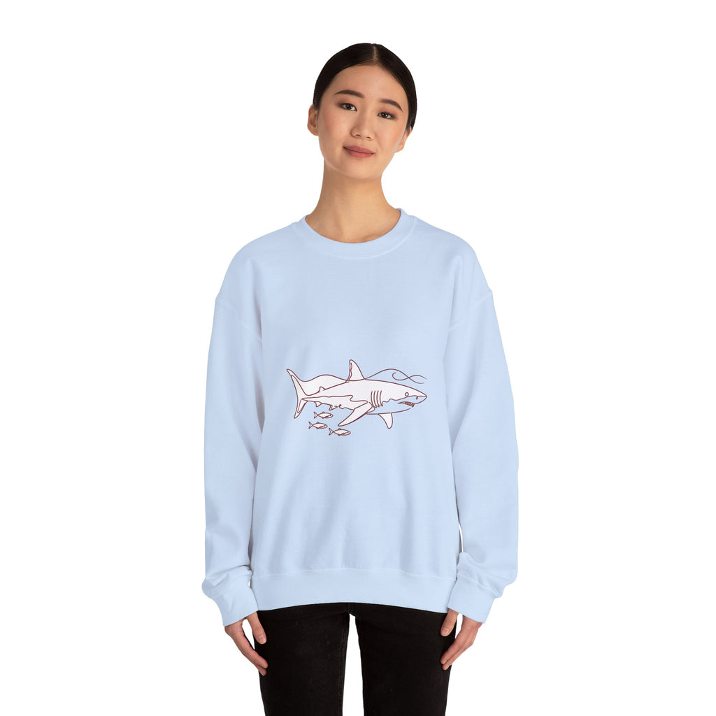 Matching Couple Sweatshirt - Shark & Dolphin Matching Couple Comfort Colors Crew Minimalist Art His Hers Christmas Gift - Design A
