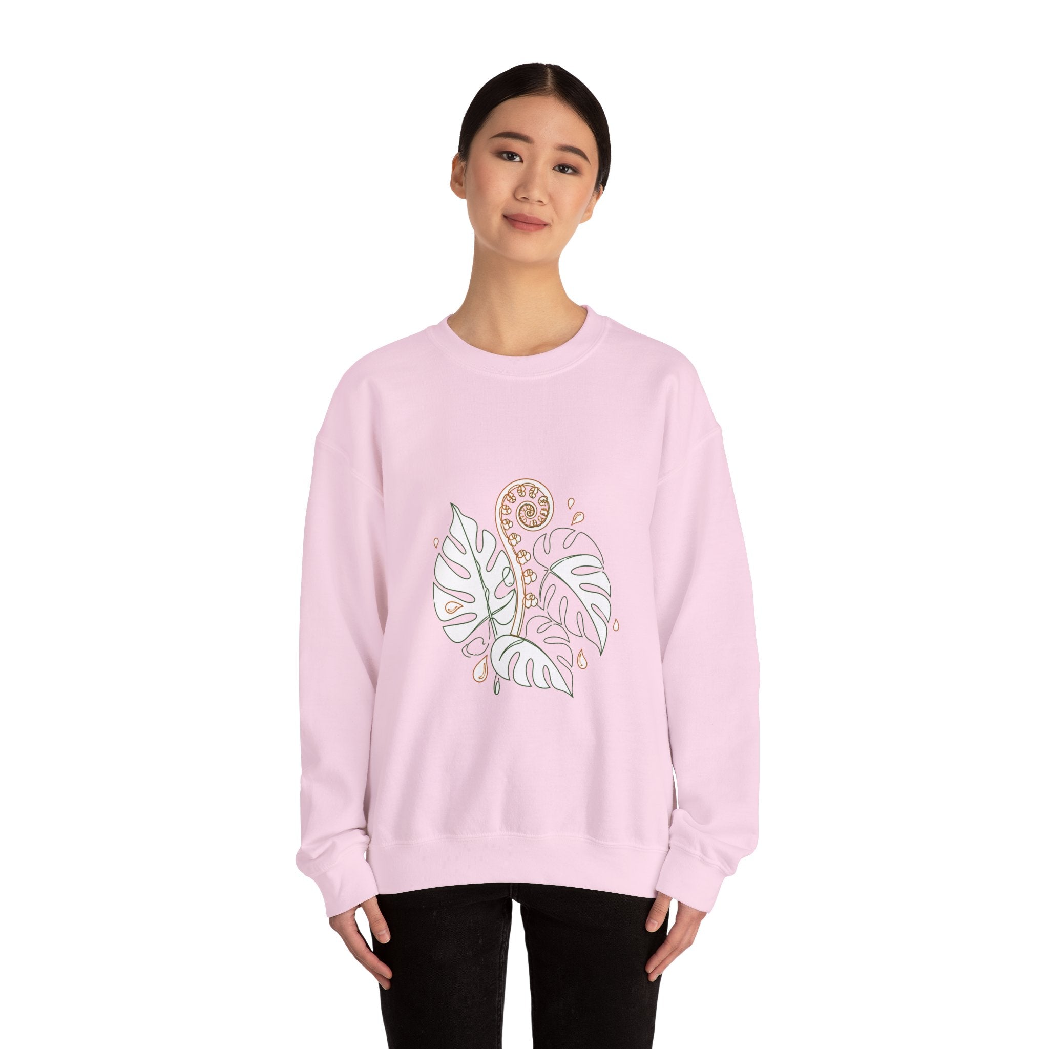 Matching Couple Sweatshirt - Desert & Rainforest Matching Couple Crewneck Sweatshirt Minimalist Art His Hers Valentine Gift - Design B