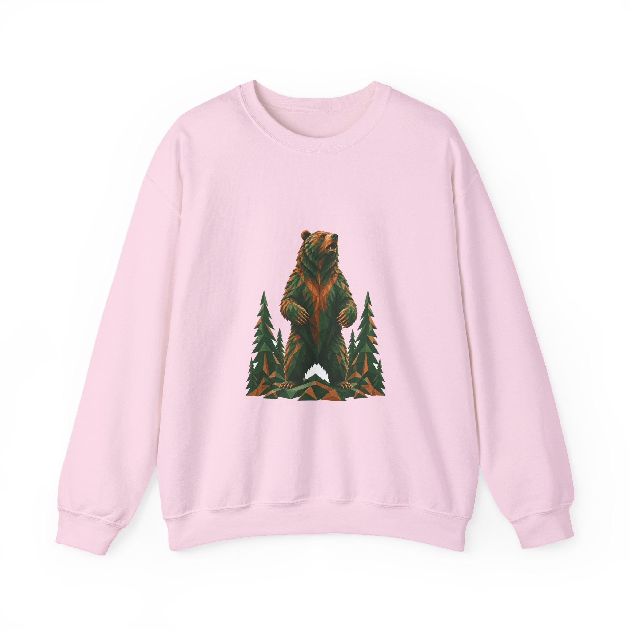 Matching Couple Sweatshirt - Bear & Deer Matching Couple Crewneck Sweatshirt Geometric Art His Hers Couple Gift - Design A
