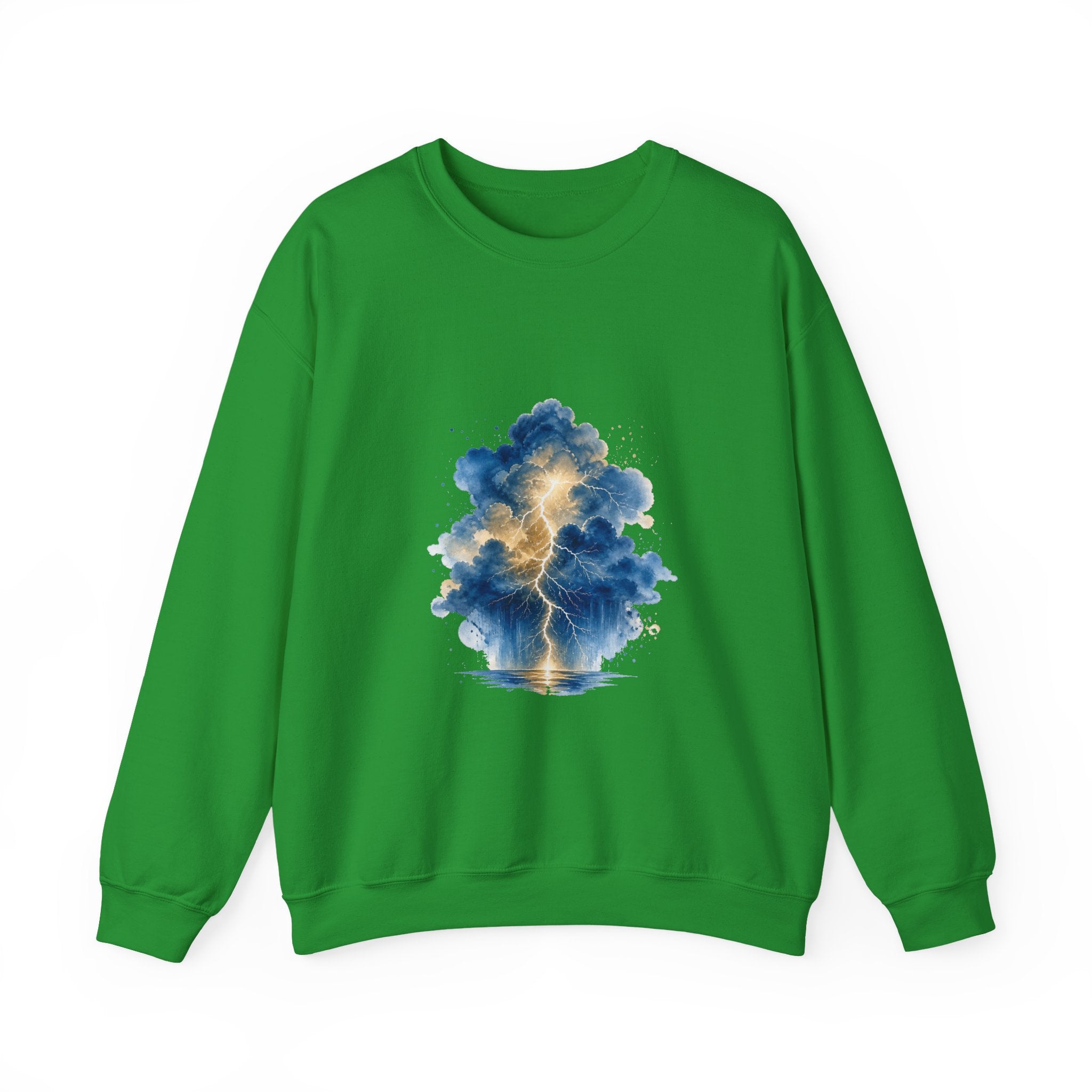 Matching Couple Sweatshirt - Storm & Rainbow Matching Couple Comfort Colors Crew Watercolor Art His Hers Birthday Gift - Design A