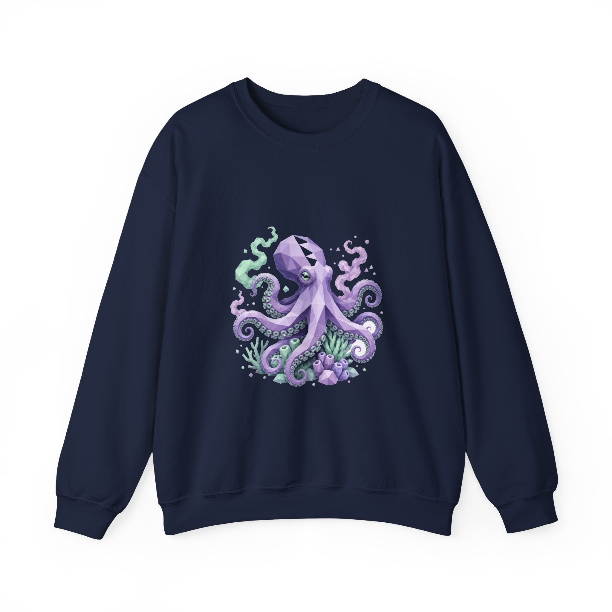 Matching Couple Sweatshirt - Octopus & Jellyfish Matching Couple Crewneck Sweatshirt Geometric Art His Hers Couple Gift - Design A