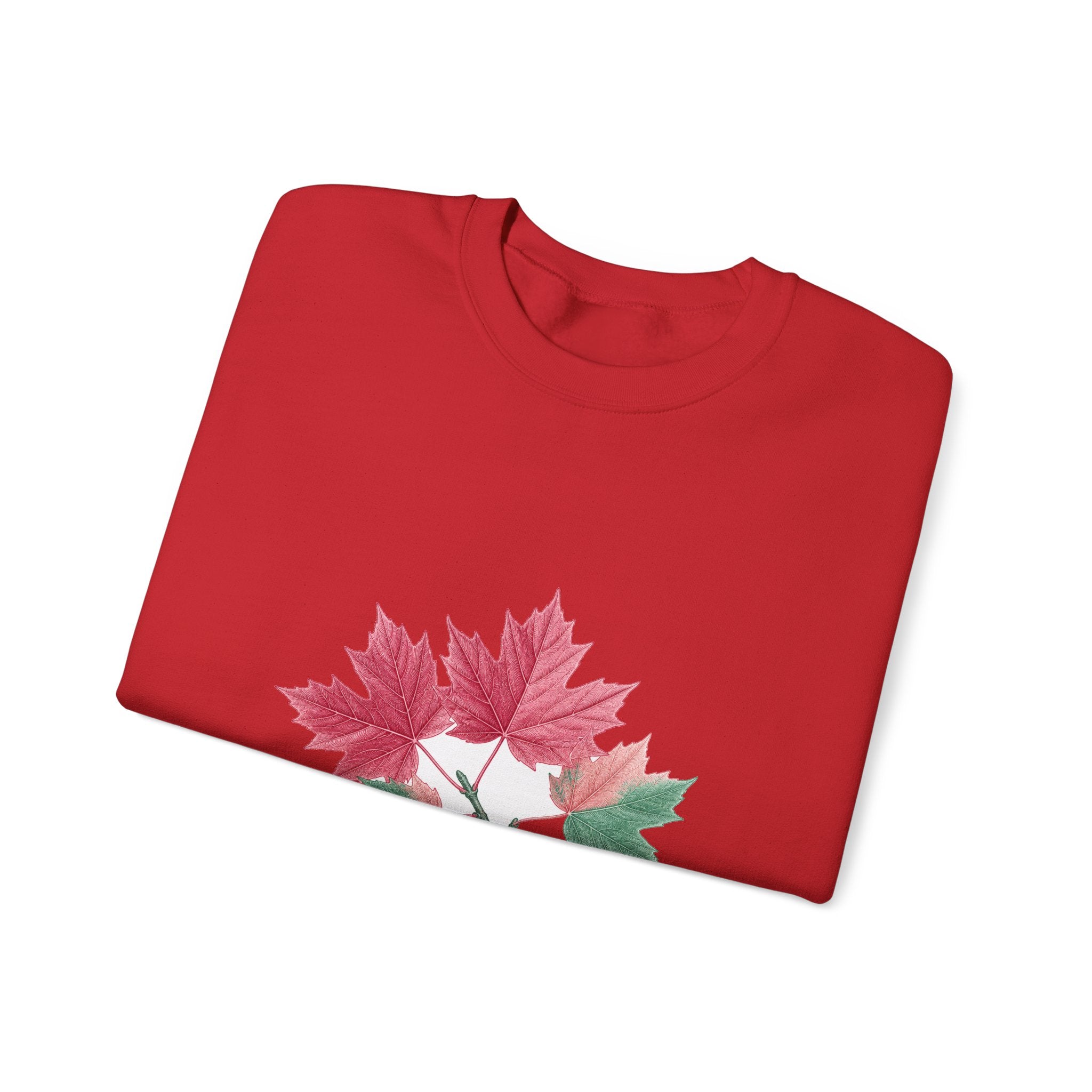 Matching Couple Sweatshirt - Cherry Blossom & Maple Leaf Matching Couple Premium Fleece Sweatshirt Vintage Art His Hers Honeymoon Gift - Design B