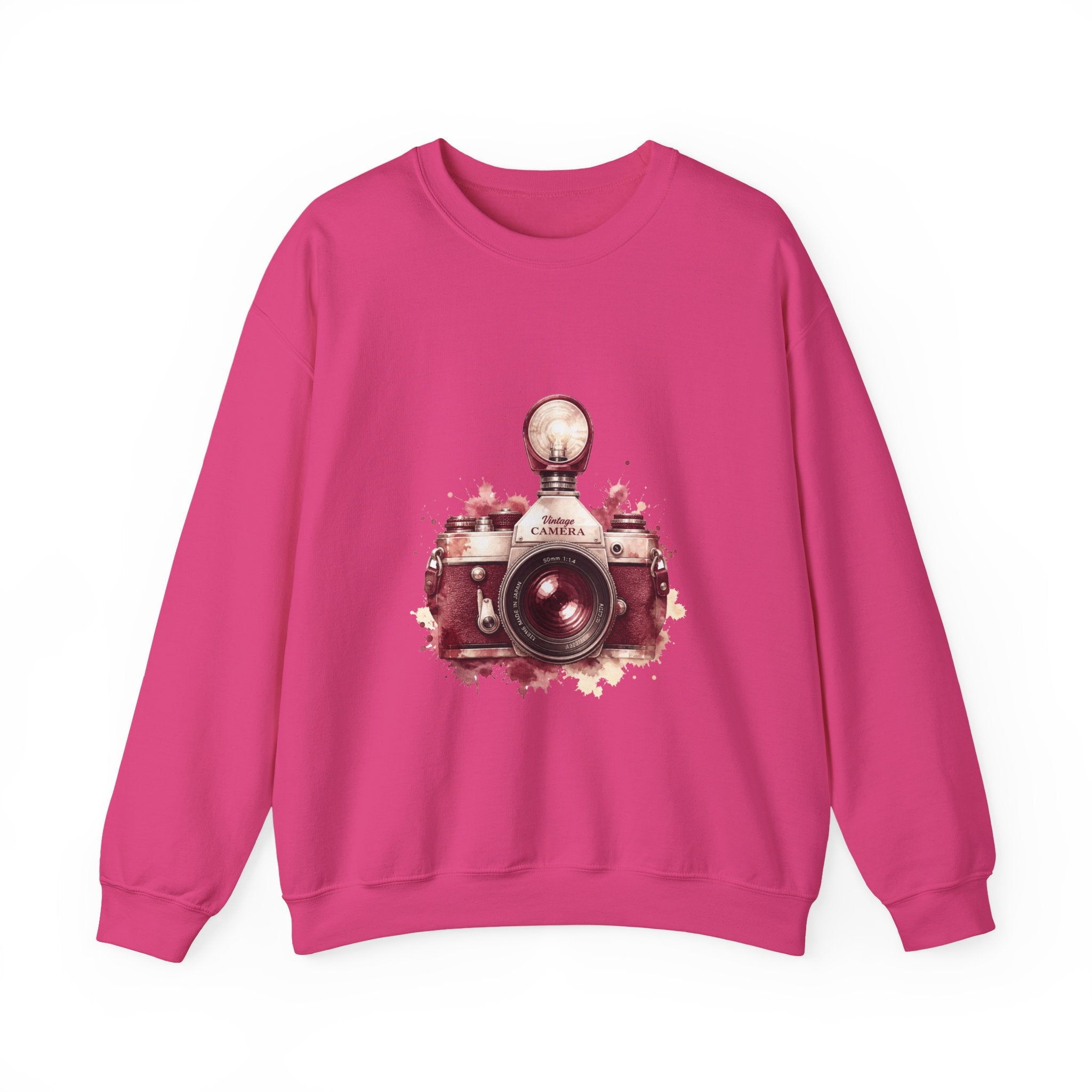 Matching Couple Sweatshirt - Camera & Film Matching Couple Premium Fleece Sweatshirt Watercolor Art His Hers Birthday Gift - Design A
