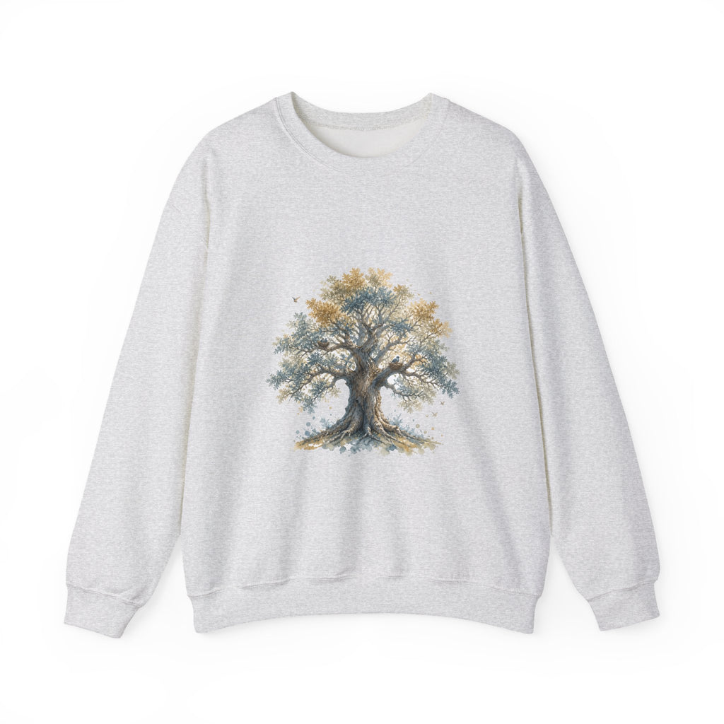 Matching Couple Sweatshirt - Ancient Oak & Deep Roots Matching Couple Comfort Colors Crew Watercolor Art His Hers Birthday Gift - Design A