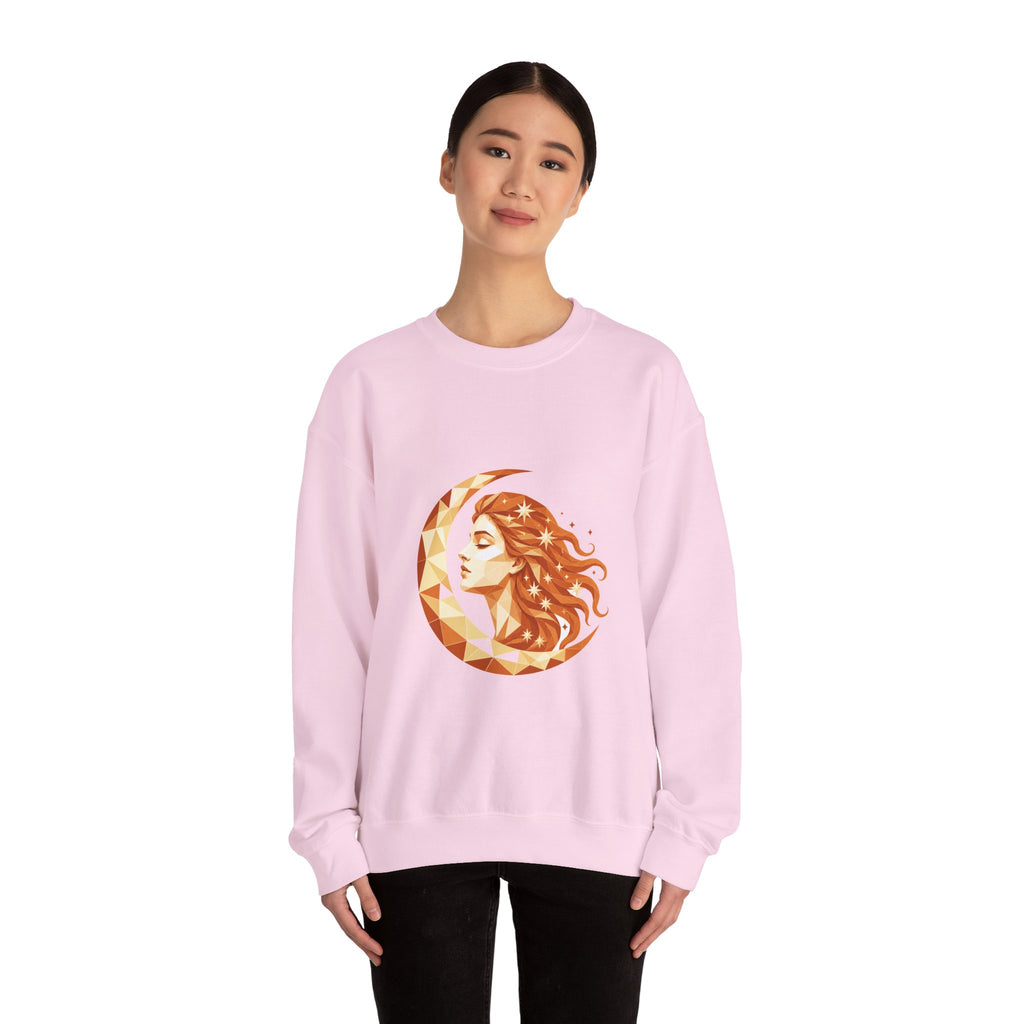 Matching Couple Sweatshirt - Helios & Selene Matching Couple Crewneck Sweatshirt Geometric Art His Hers Couple Gift - Design B