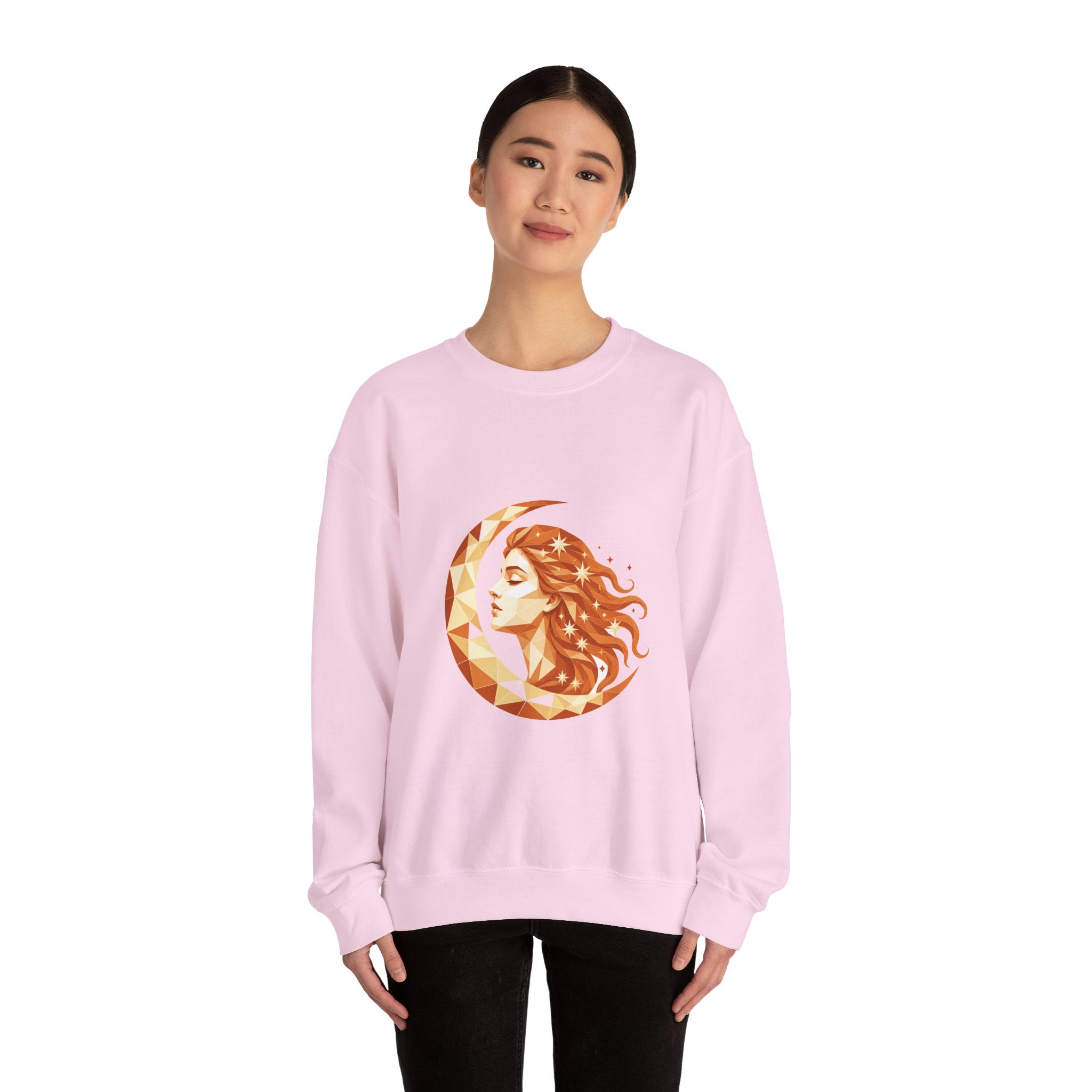 Matching Couple Sweatshirt - Helios & Selene Matching Couple Crewneck Sweatshirt Geometric Art His Hers Couple Gift - Design B