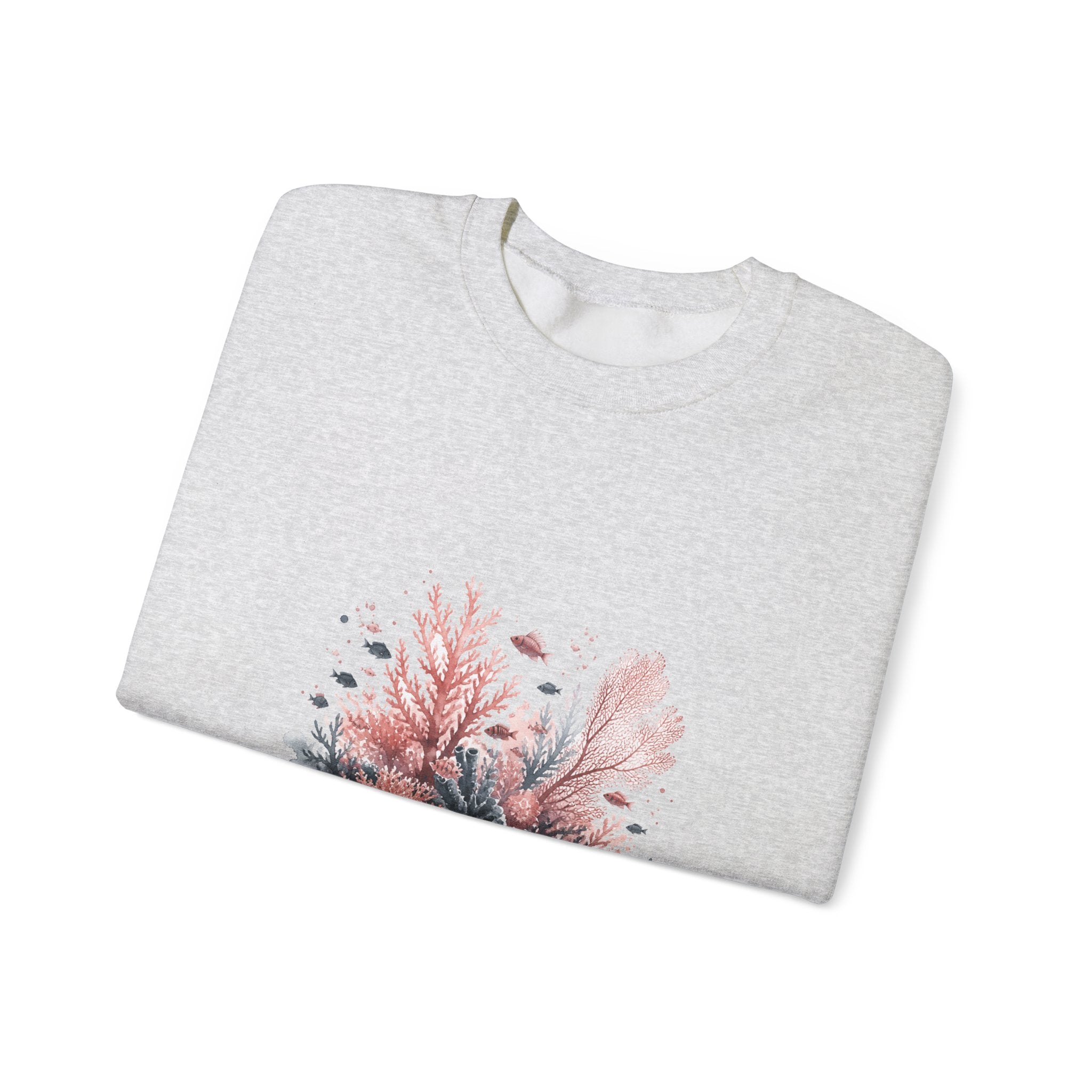 Matching Couple Sweatshirt - Coral Reef & Deep Sea Matching Couple Comfort Colors Crew Watercolor Art His Hers Birthday Gift - Design A