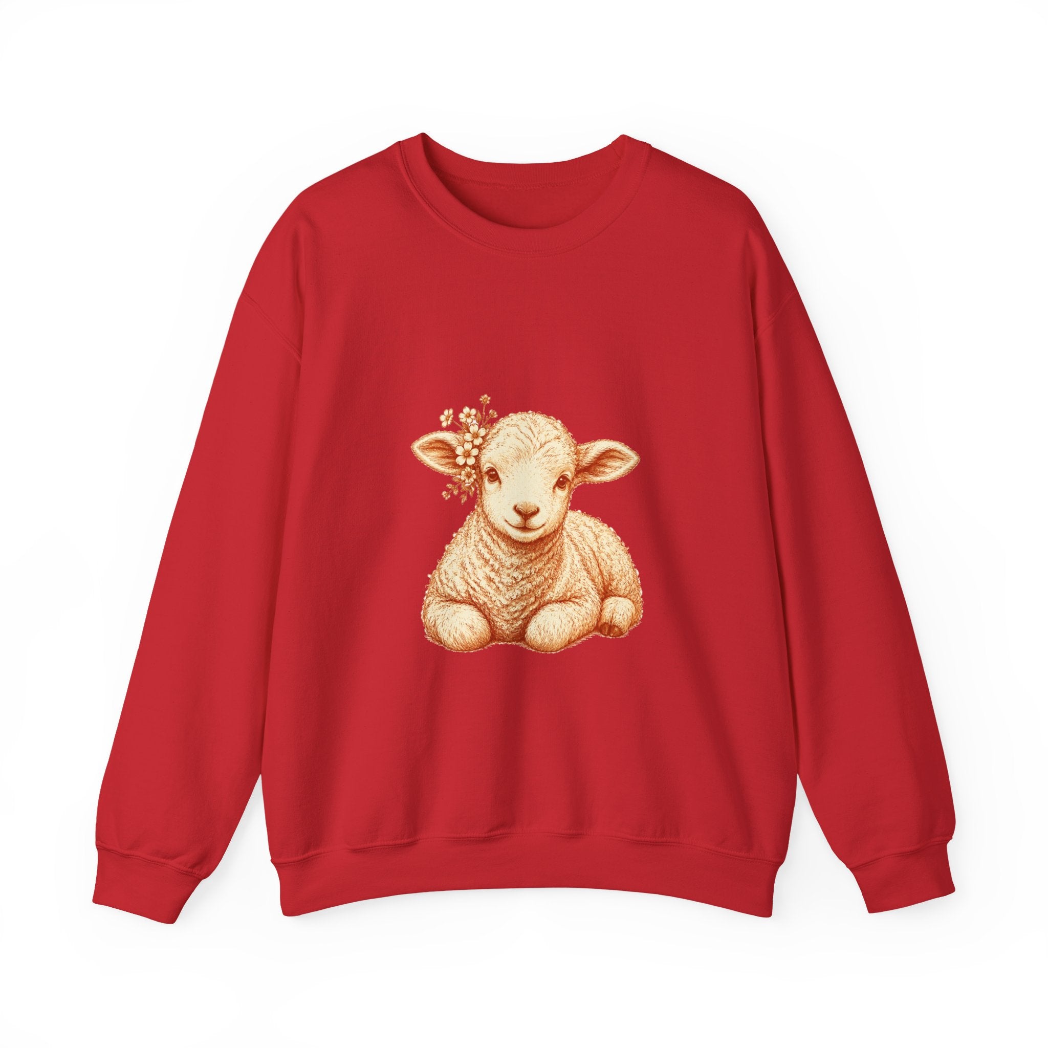 Matching Couple Sweatshirt - Lion & Lamb Matching Couple Comfort Colors Crew Hand-Drawn Art His Hers Anniversary Gift - Design B