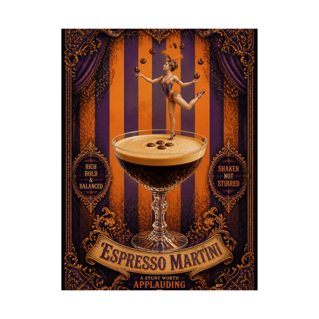 Espresso Martini Acrobat Wall Art Poster 18×24 Baroque Home Office Decor Maximalist Print