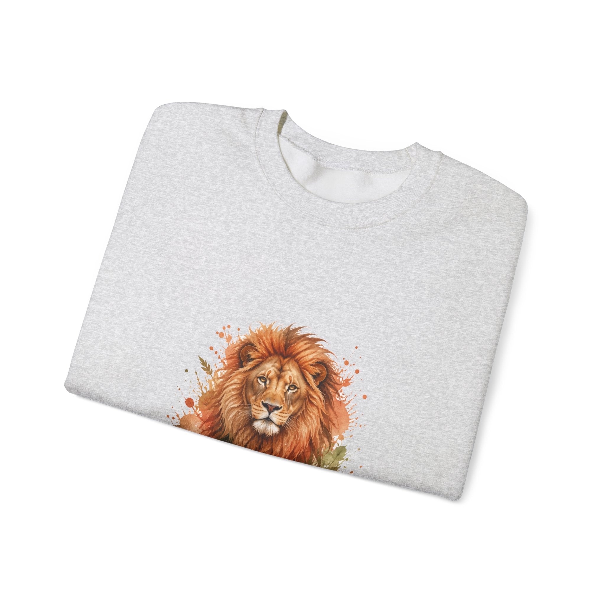 Matching Couple Sweatshirt - Lion & Lamb Matching Couple Comfort Colors Crew Watercolor Art His Hers Birthday Gift - Design A