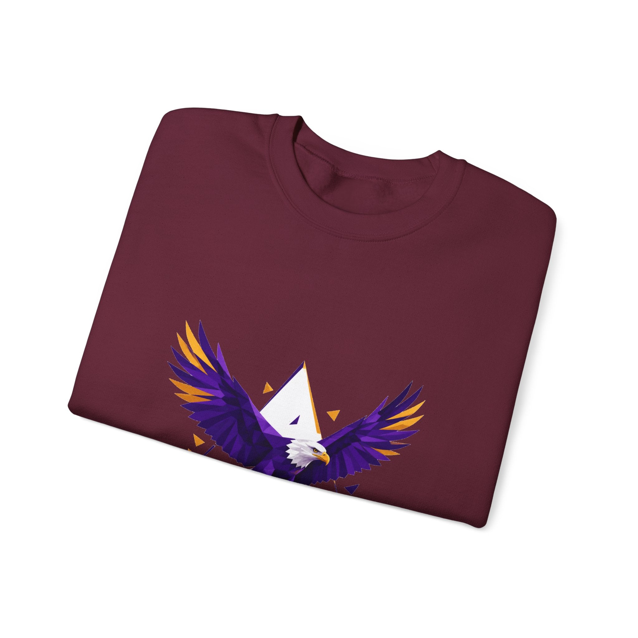 Matching Couple Sweatshirt - Eagle & Whale Matching Couple Premium Fleece Sweatshirt Geometric Art His Hers Love Gift - Design A