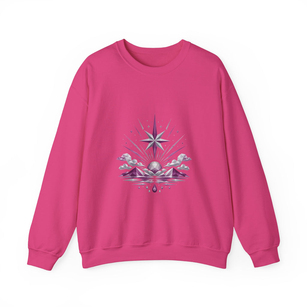 Matching Couple Sweatshirt - Evening & Morning Star Matching Couple Crewneck Sweatshirt Geometric Art His Hers Couple Gift - Design B