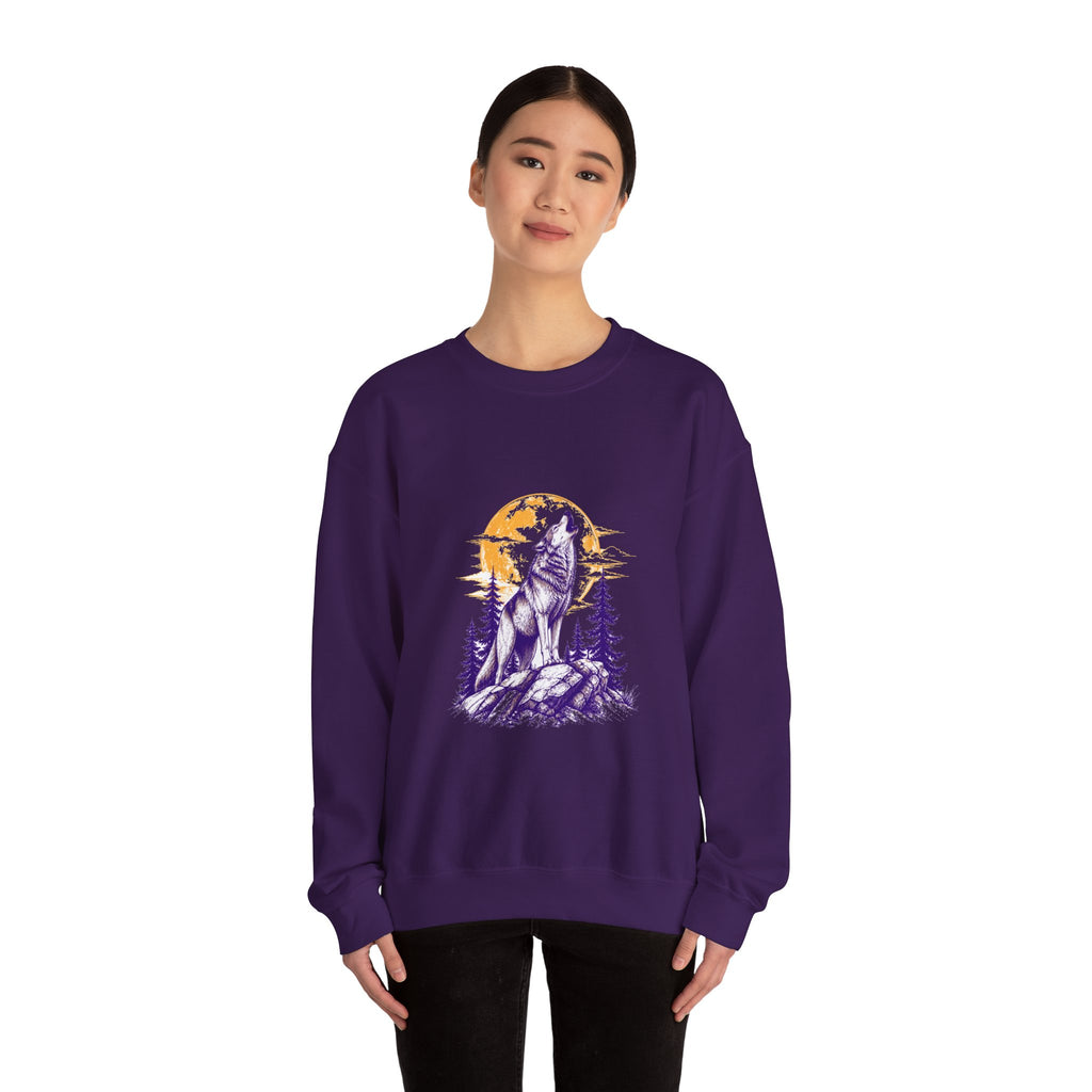Matching Couple Sweatshirt - Wolf & Dove Matching Couple Crewneck Sweatshirt Hand-Drawn Art His Hers Best Friend Gift - Design A