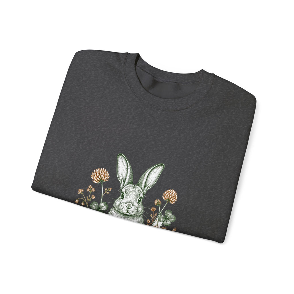 Matching Couple Sweatshirt - Fox & Rabbit Matching Couple Comfort Colors Crew Hand-Drawn Art His Hers Anniversary Gift - Design B