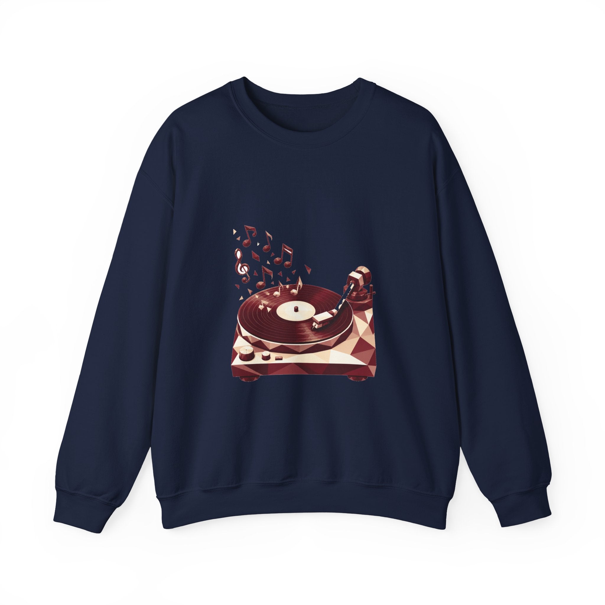 Matching Couple Sweatshirt - Vinyl & Cassette Matching Couple Crewneck Sweatshirt Geometric Art His Hers Couple Gift - Design A