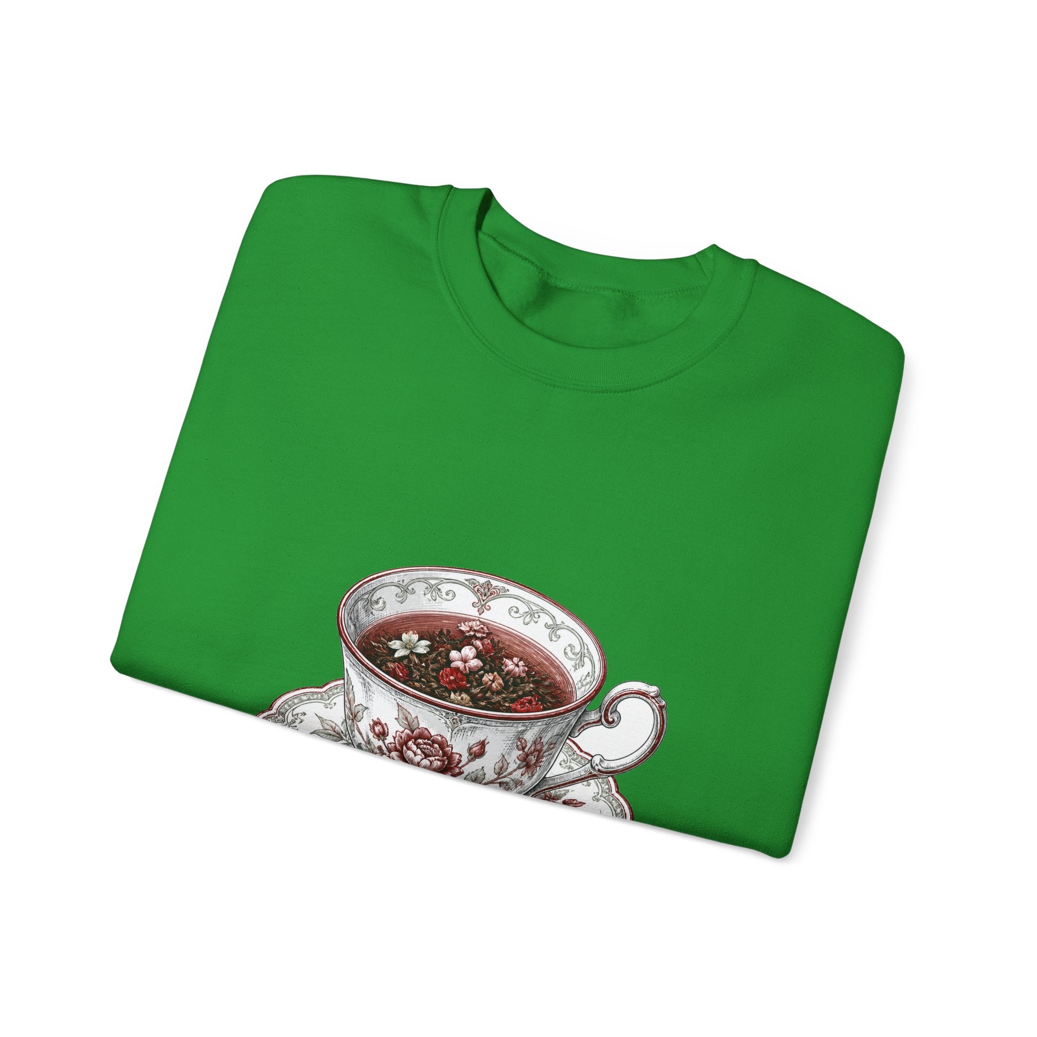 Matching Couple Sweatshirt - Coffee & Tea Matching Couple Premium Fleece Sweatshirt Hand-Drawn Art His Hers Anniversary Gift - Design B