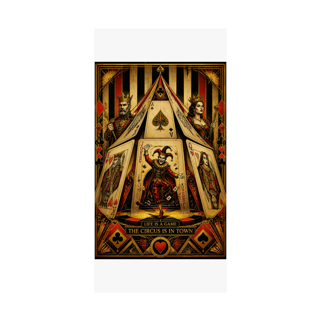 Playing Cards Tent Wall Art Poster 24×36 Art Deco Bar Area Decor Maximalist Print