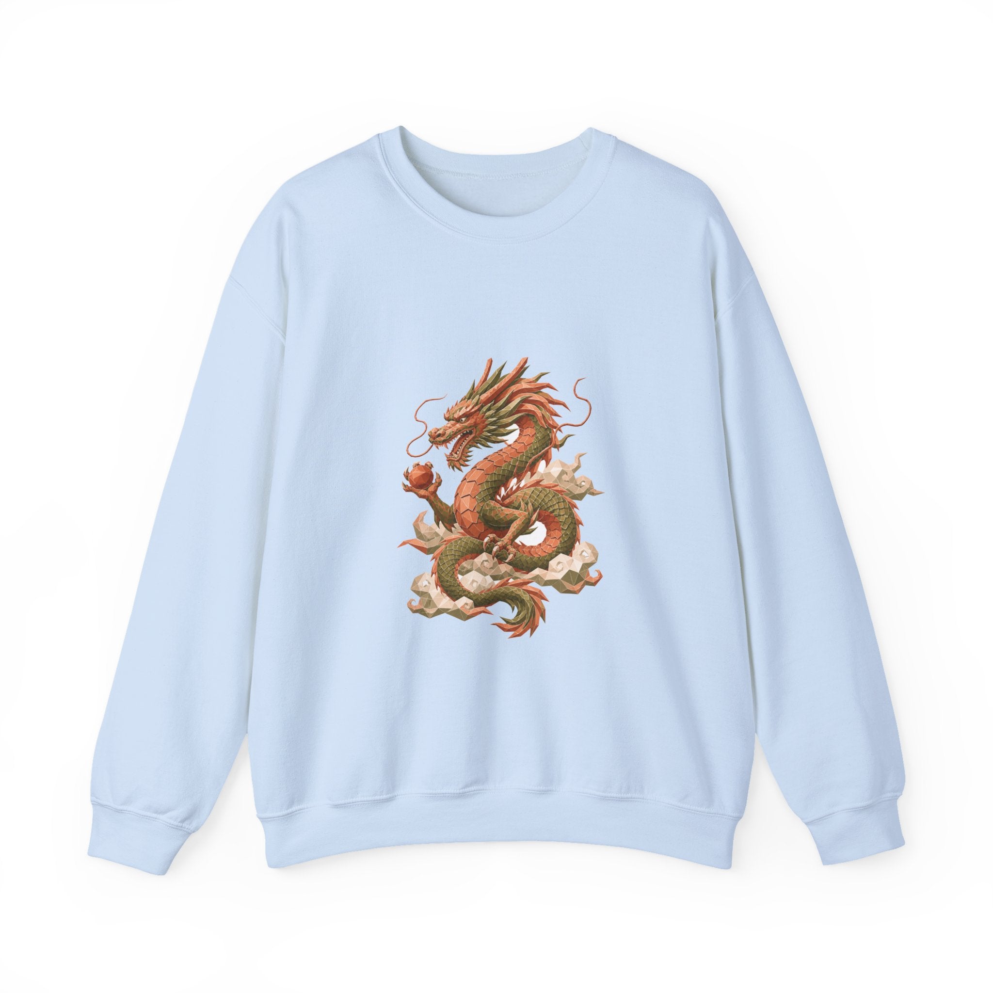 Matching Couple Sweatshirt - Dragon & Phoenix Matching Couple Comfort Colors Crew Geometric Art His Hers Love Gift - Design A