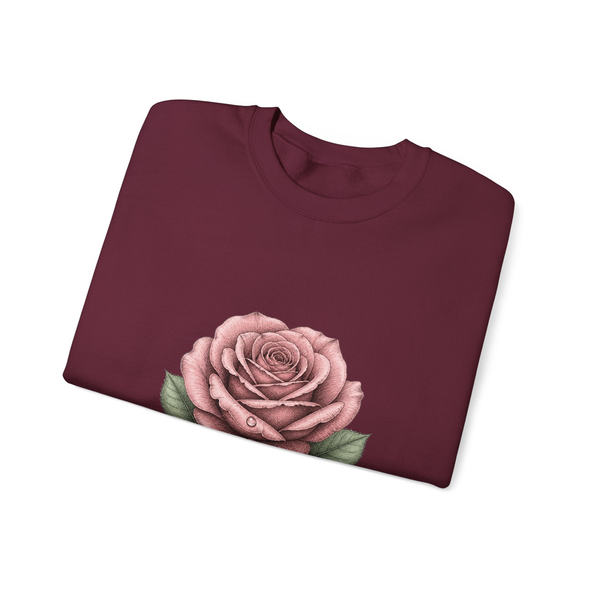 Matching Couple Sweatshirt - Rose & Thorn Matching Couple Comfort Colors Crew Hand-Drawn Art His Hers Anniversary Gift - Design A