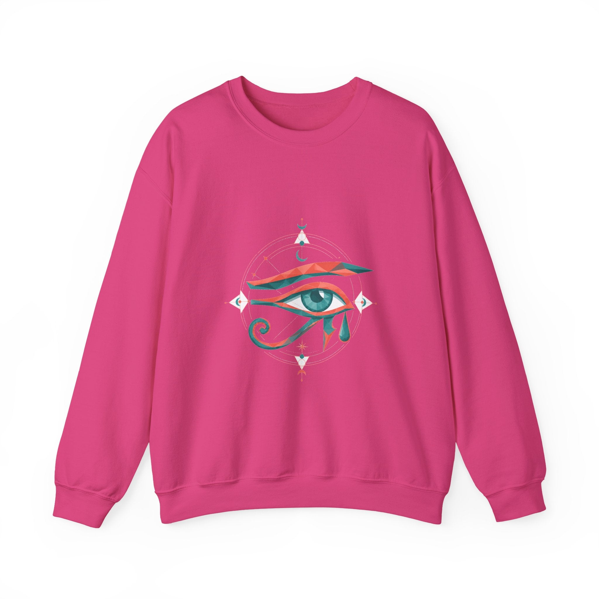 Matching Couple Sweatshirt - Eye of Ra & Horus Matching Couple Comfort Colors Crew Geometric Art His Hers Love Gift - Design B
