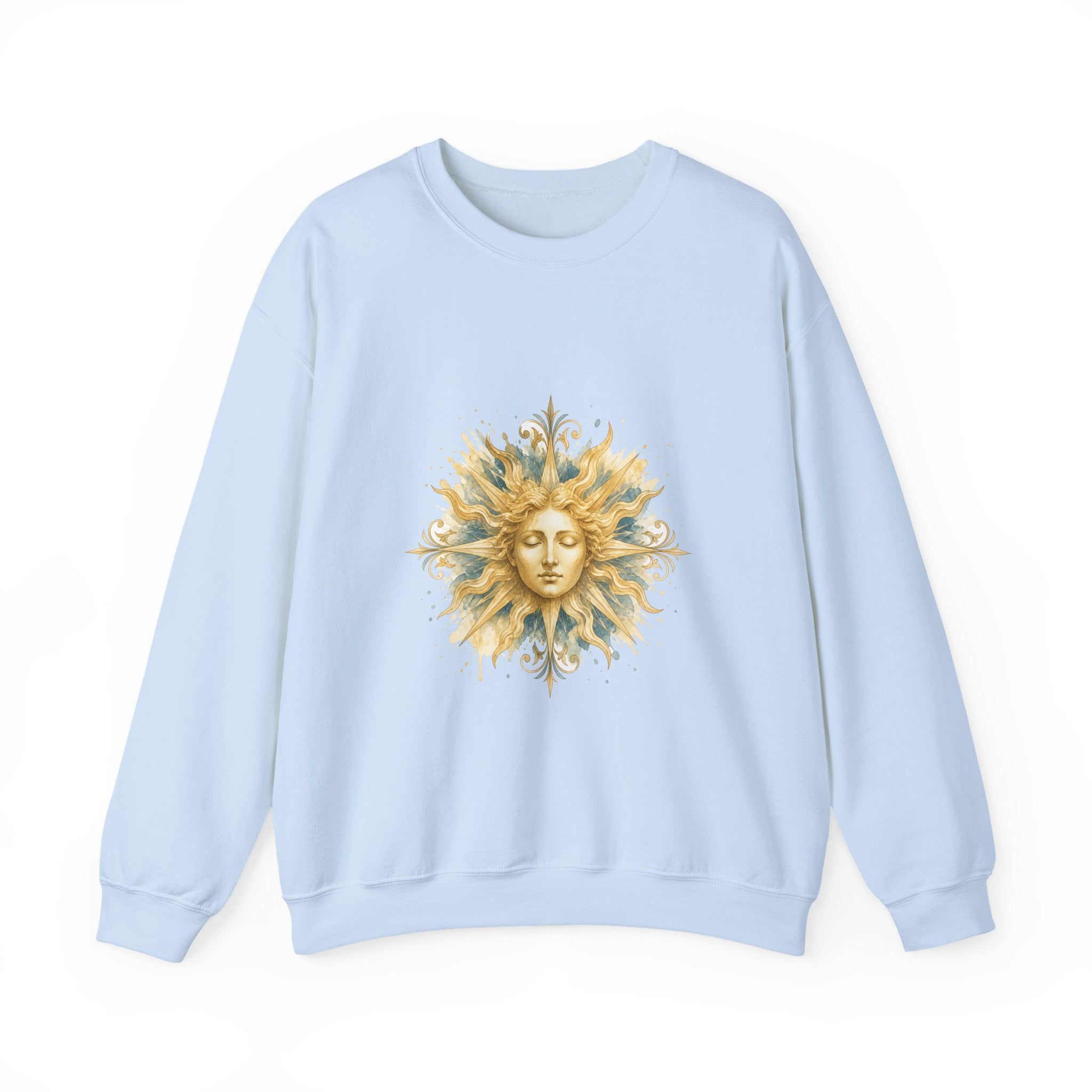 Matching Couple Sweatshirt - Helios & Selene Matching Couple Premium Fleece Sweatshirt Watercolor Art His Hers Birthday Gift - Design A