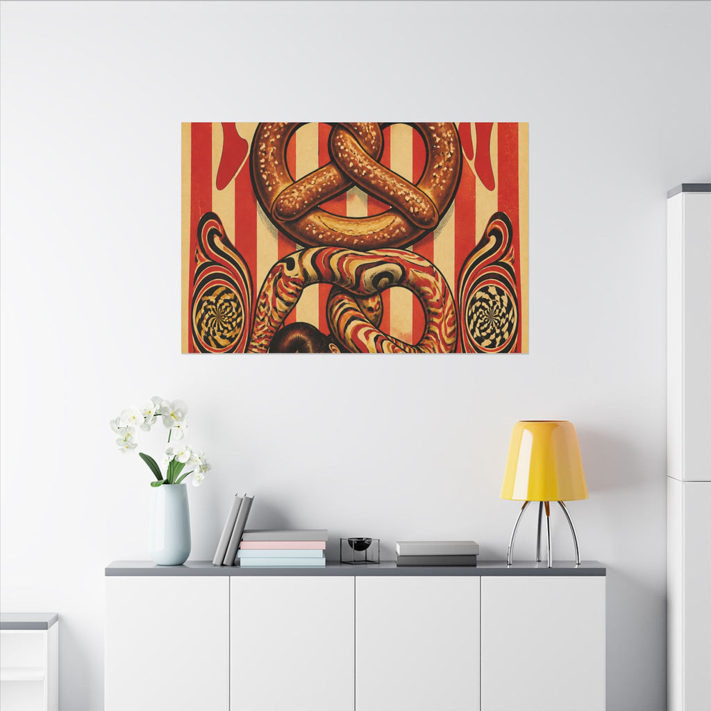 Pretzel Contortionist Wall Art Canvas 16×20 Psychedelic Cafe Decor Maximalist Print