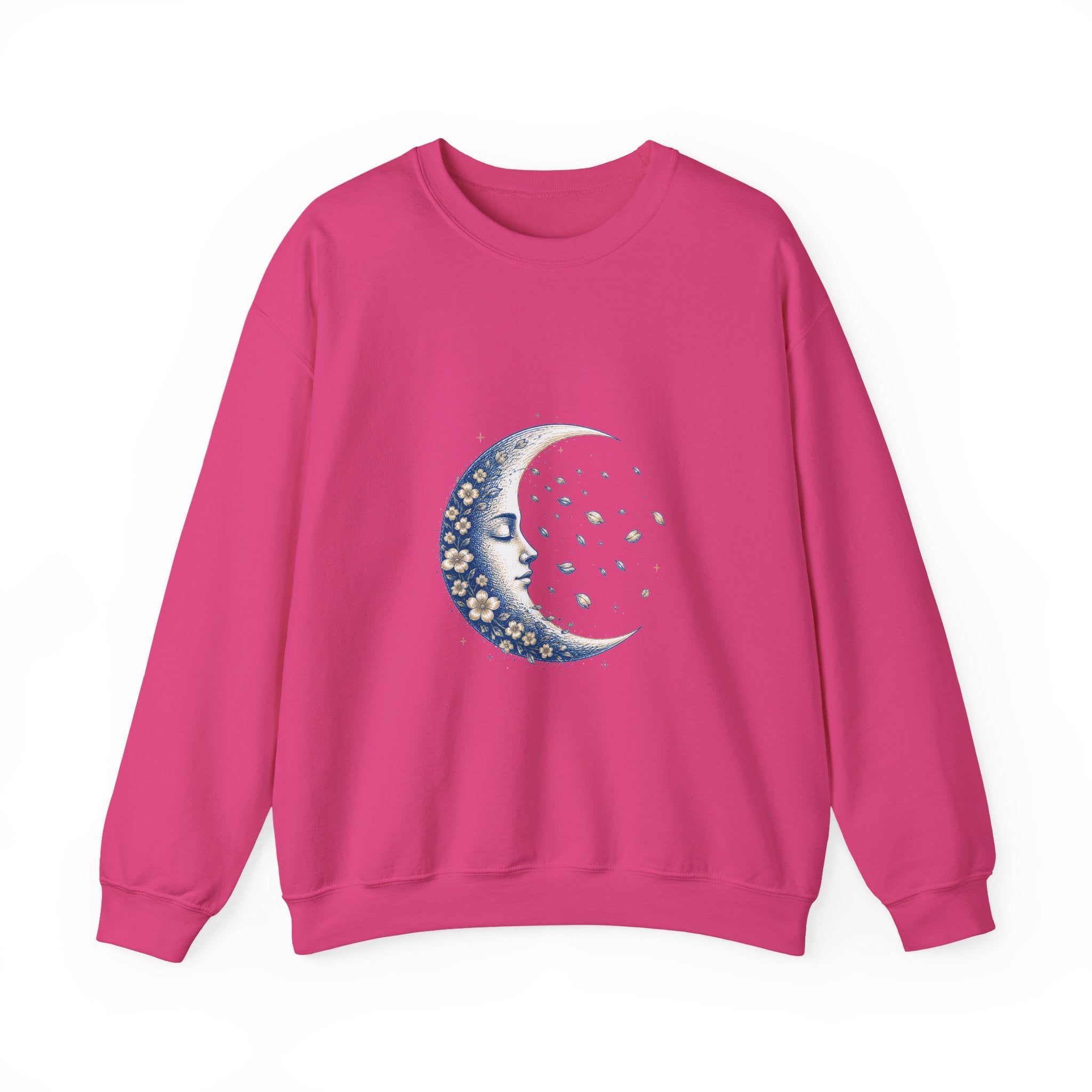 Matching Couple Sweatshirt - Waxing & Waning Moon Matching Couple Crewneck Sweatshirt Hand-Drawn Art His Hers Best Friend Gift - Design B